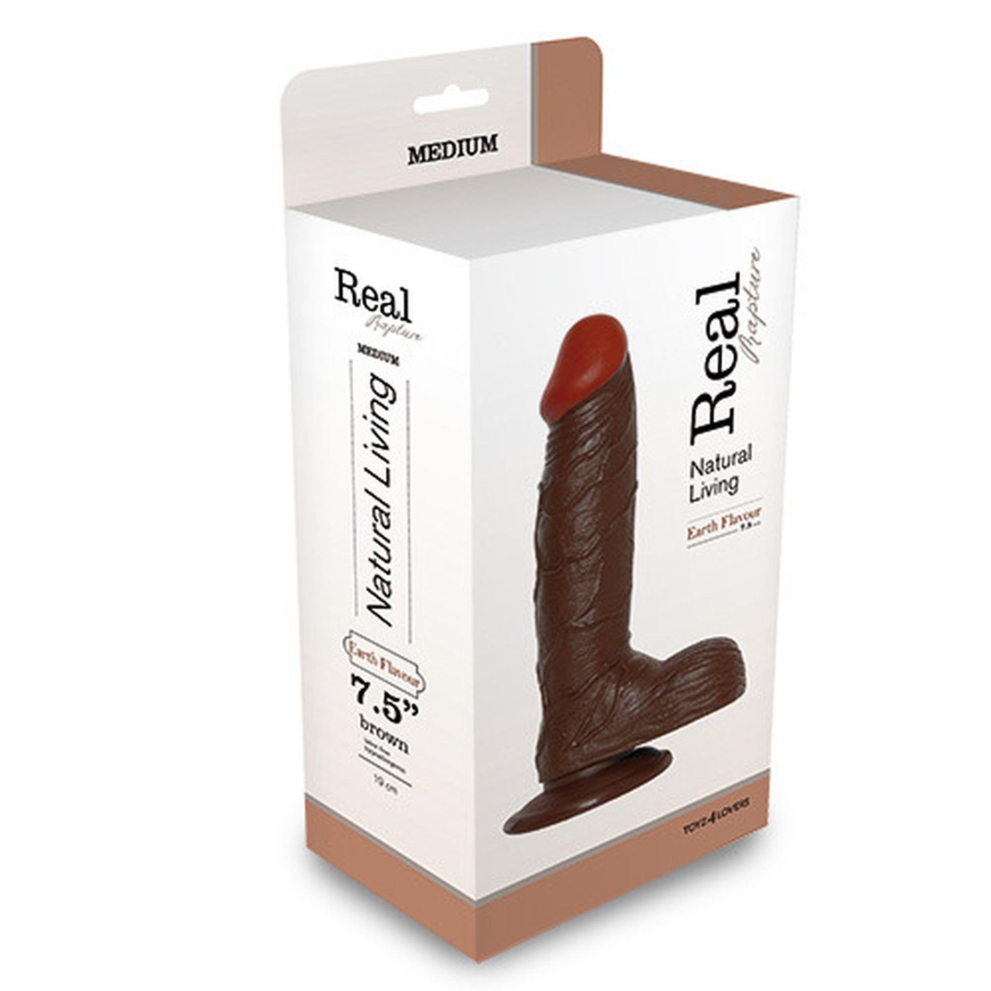 Dildo-Realistic Dildo Real Rapture Brown 7.5