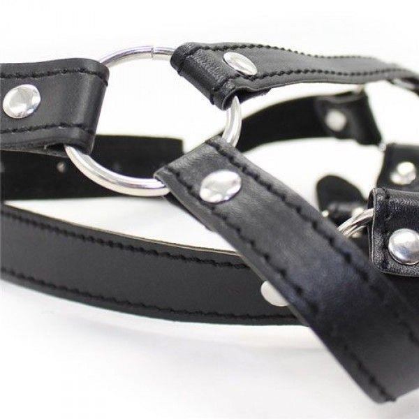 Knebel-Imbracatura Per Testa Con Anello Head Harness+Ring Gag