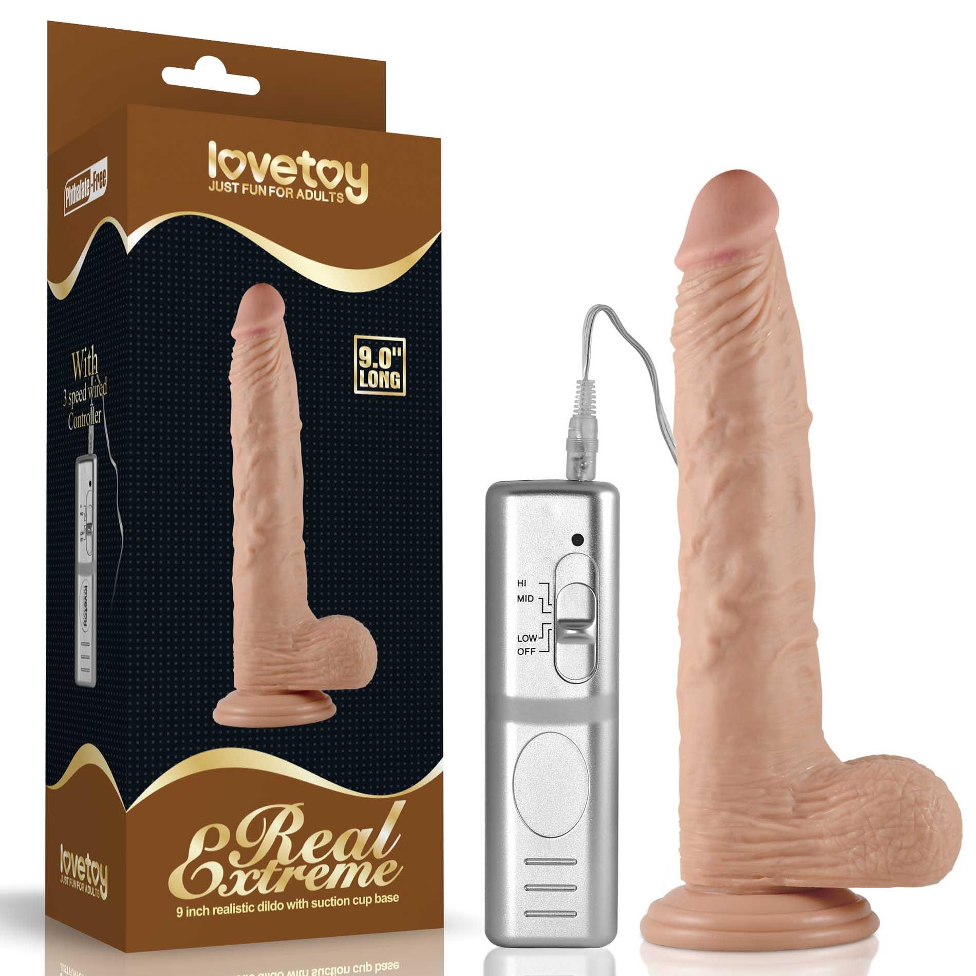 9.5'' Real Extreme Vibrating Dildo Flesh