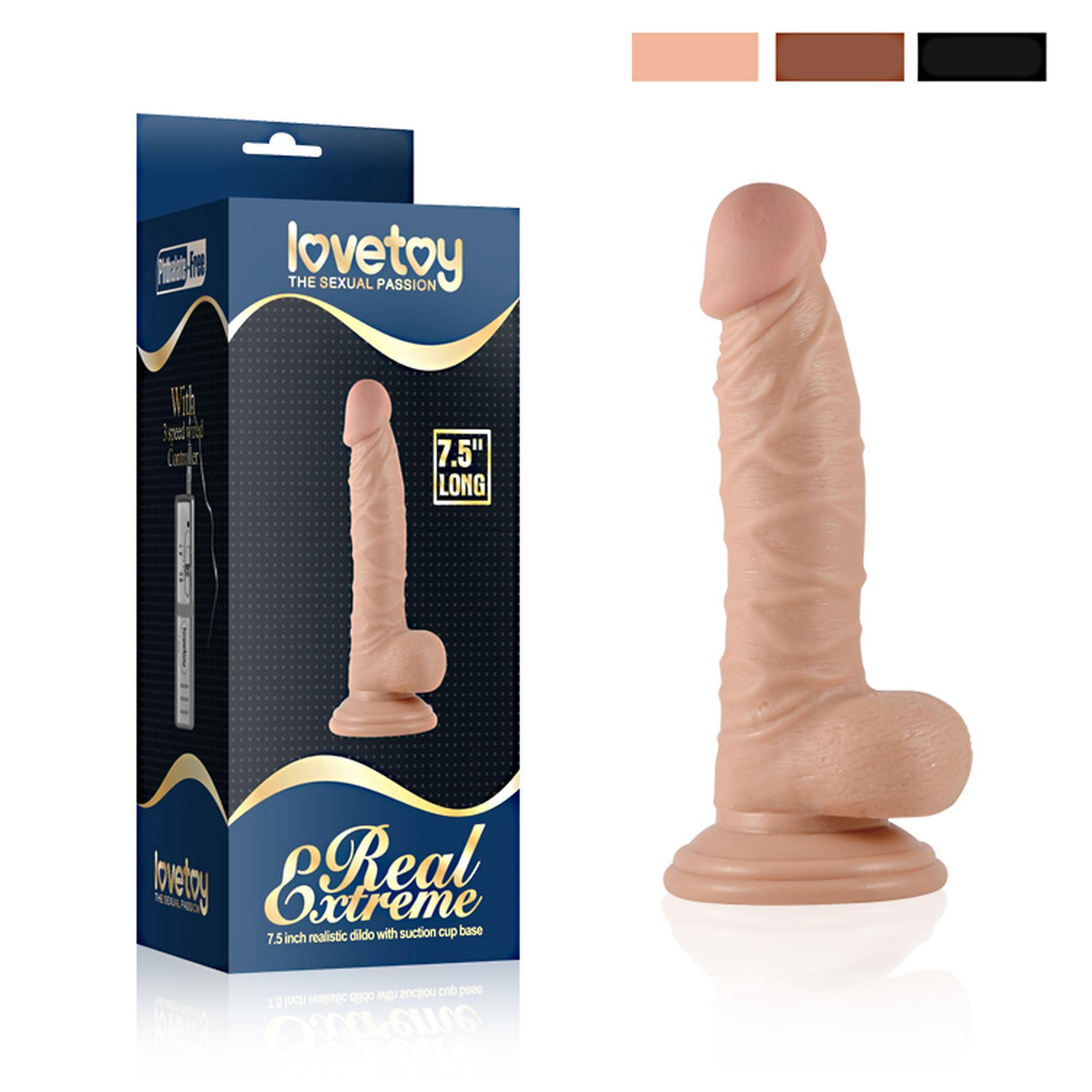 7.5"" Real Extreme Vibrating Dildo Flesh