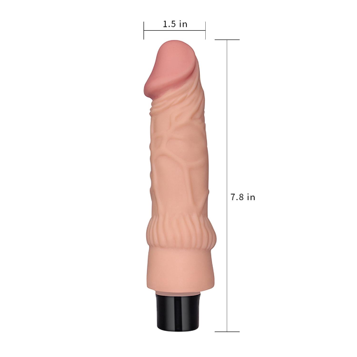 7.8"" Real Softee Vibrating Dildo