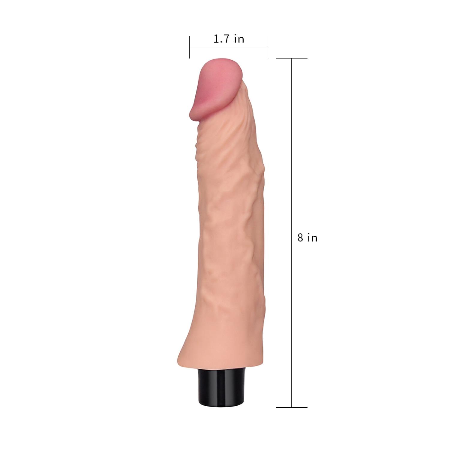 8"" Real Softee Vibrating Dildo