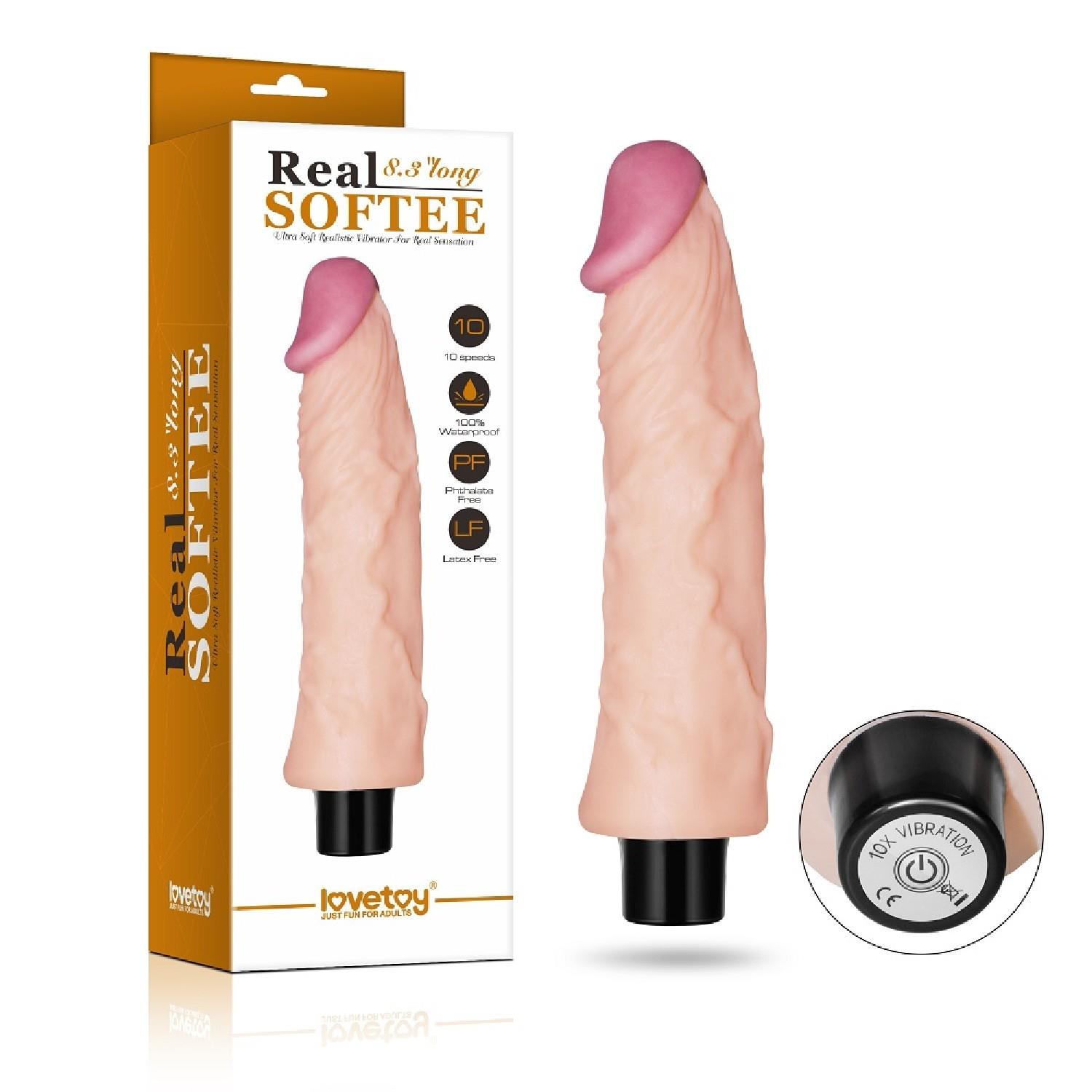 8"" Real Softee Vibrating Dildo