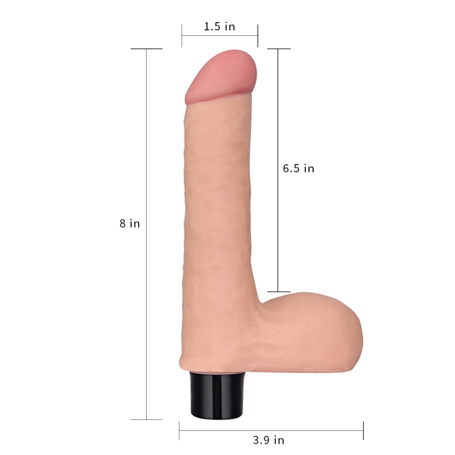 8"" Real Softee Vibrating Dildo