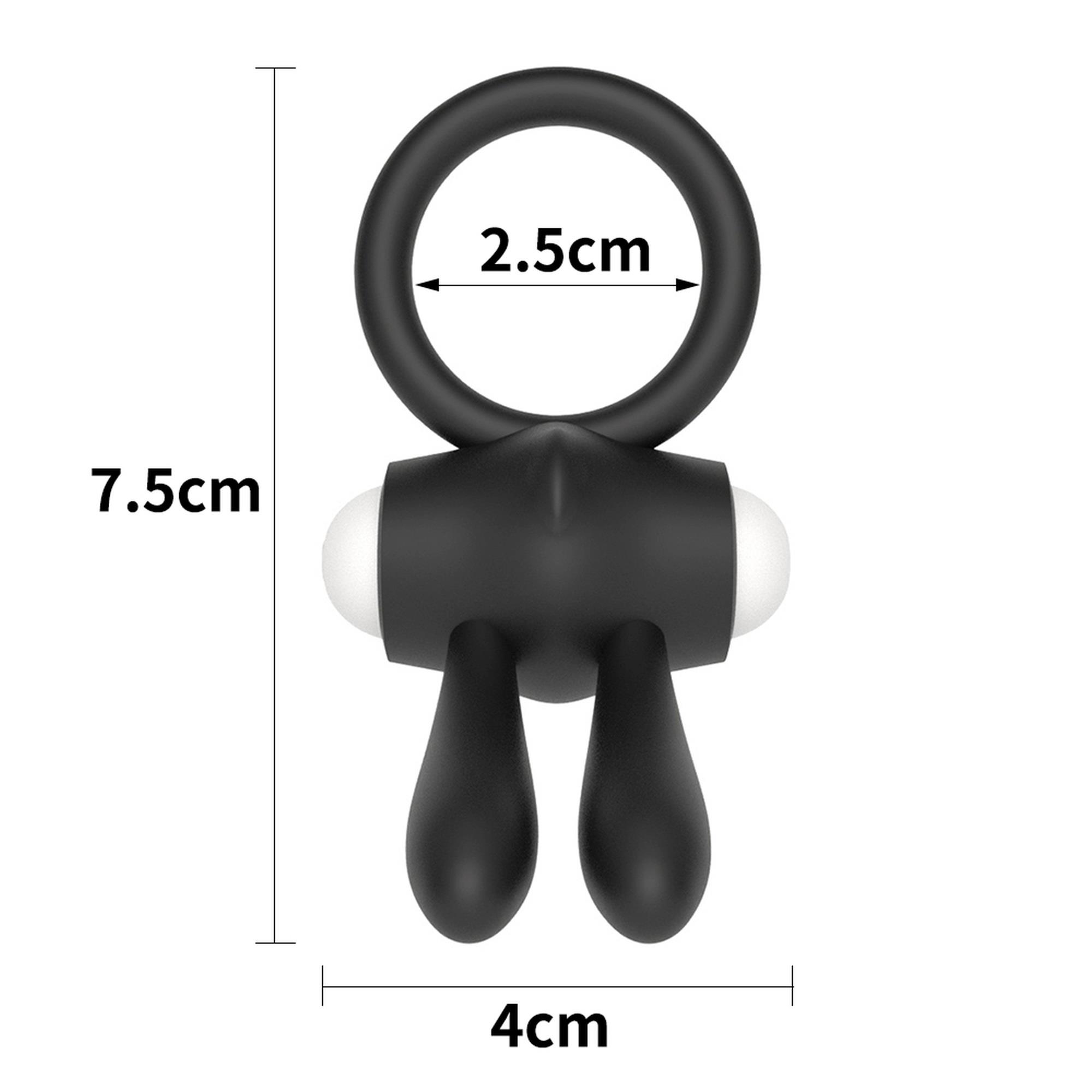 Power Clit Silicone Cockring Black