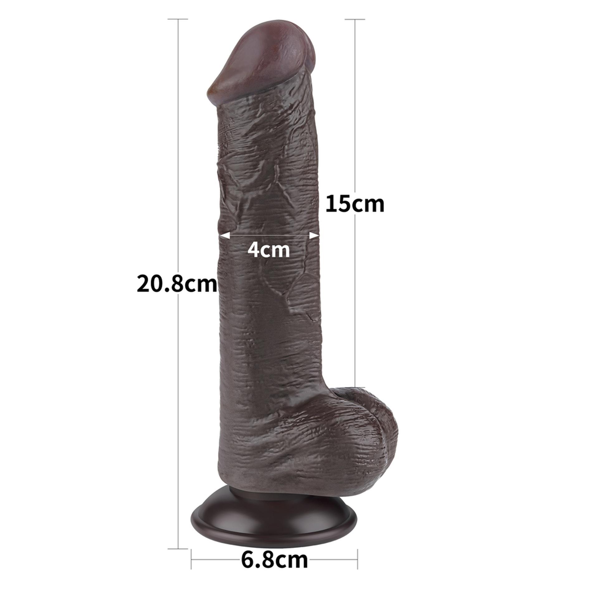 8'' Sliding Skin Dual Layer Dong Black
