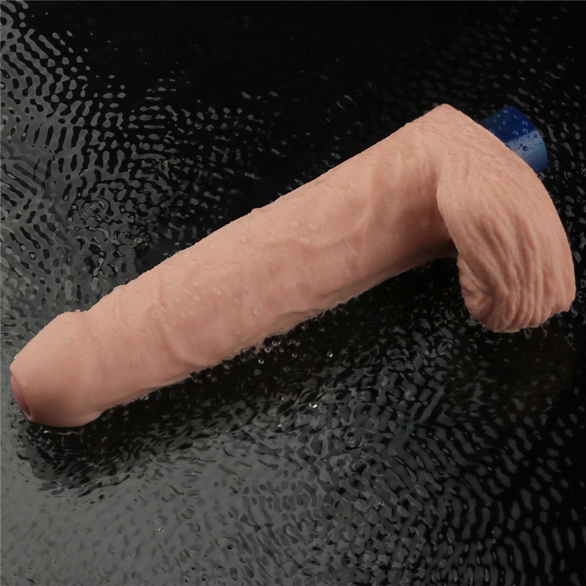 9" Real Softee Rechargeable Tpe Vibrating Dildo(Flesh)