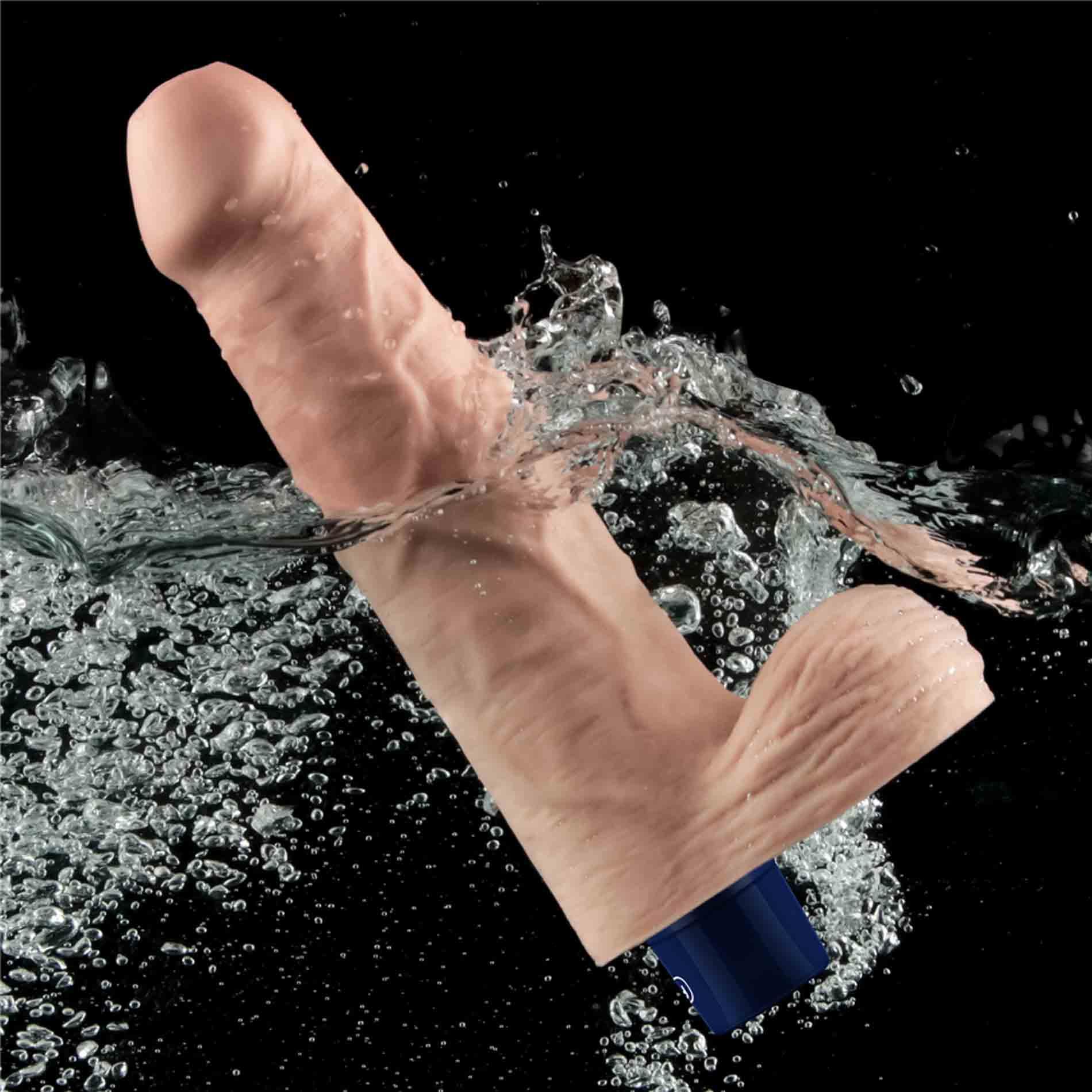 9" Real Softee Rechargeable Tpe Vibrating Dildo(Flesh)