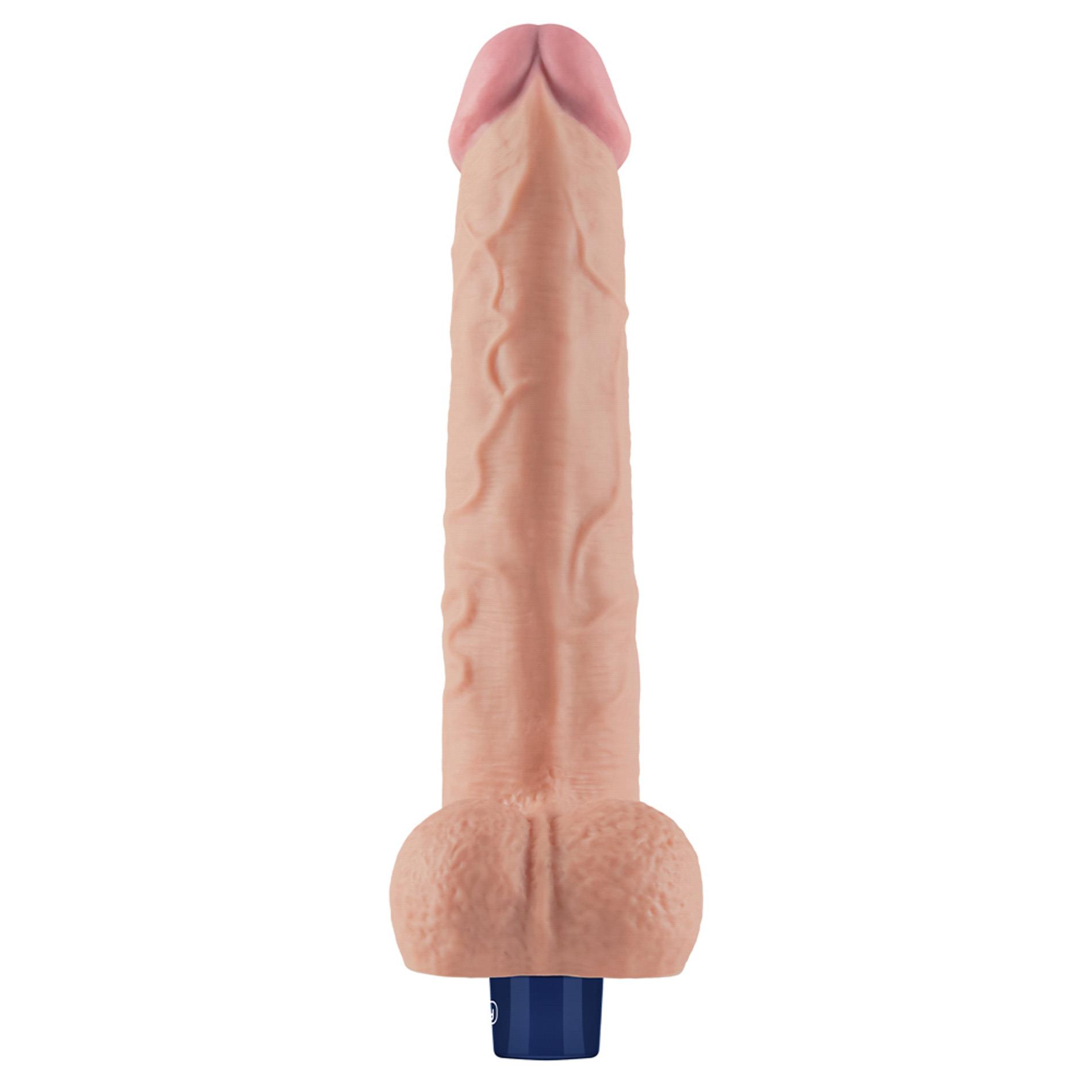 10.5" Real Softee Rechargeable Tpe Vibrating Dildo(Flesh)