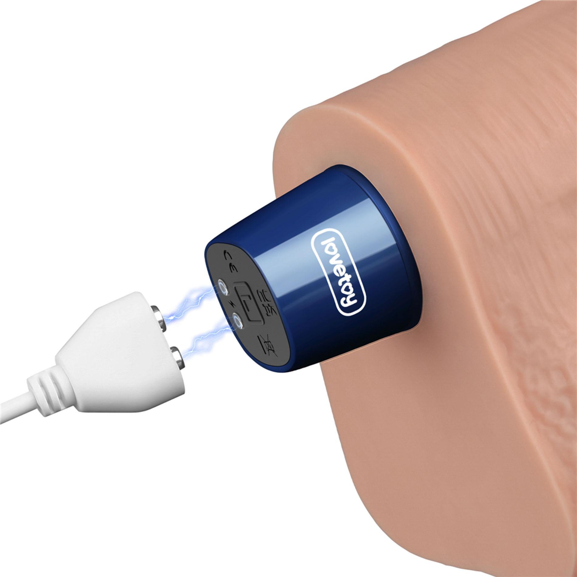 10.5" Real Softee Rechargeable Tpe Vibrating Dildo(Flesh)