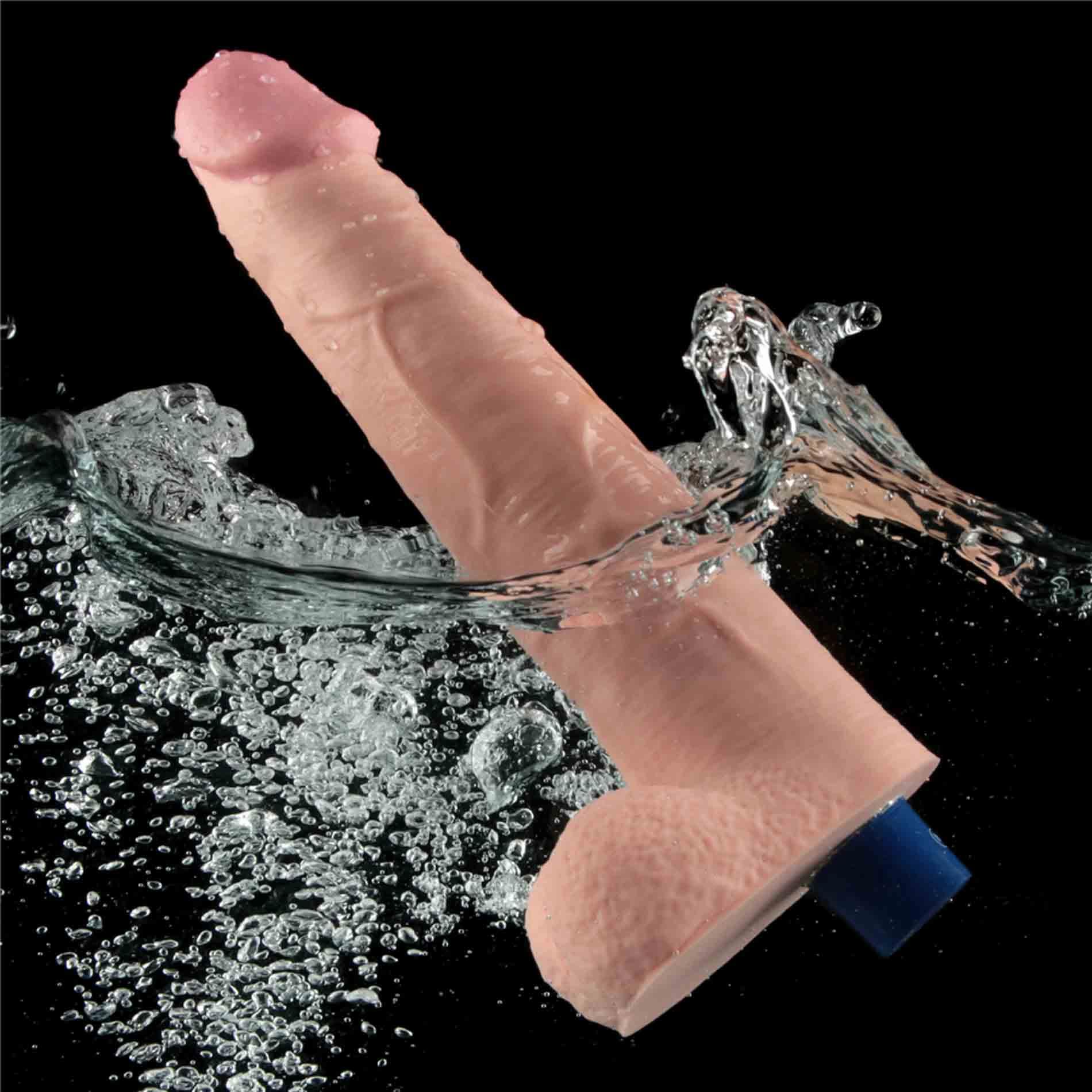 10.5" Real Softee Rechargeable Tpe Vibrating Dildo(Flesh)