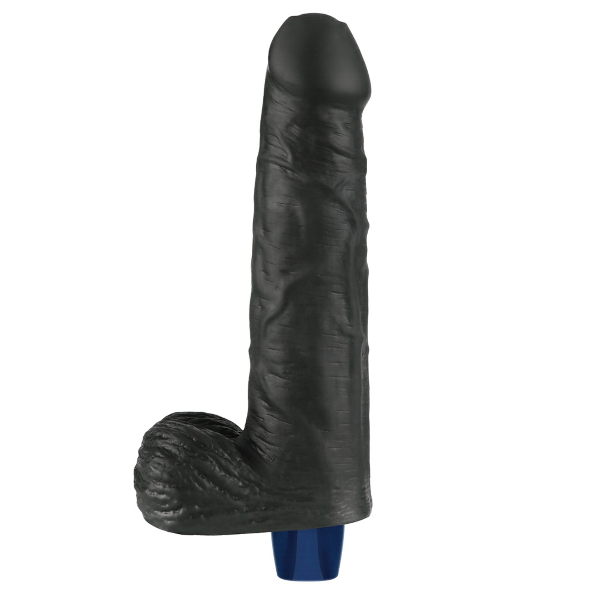 9" Real Softee Rechargeable Tpe Vibrating Dildo(Black)