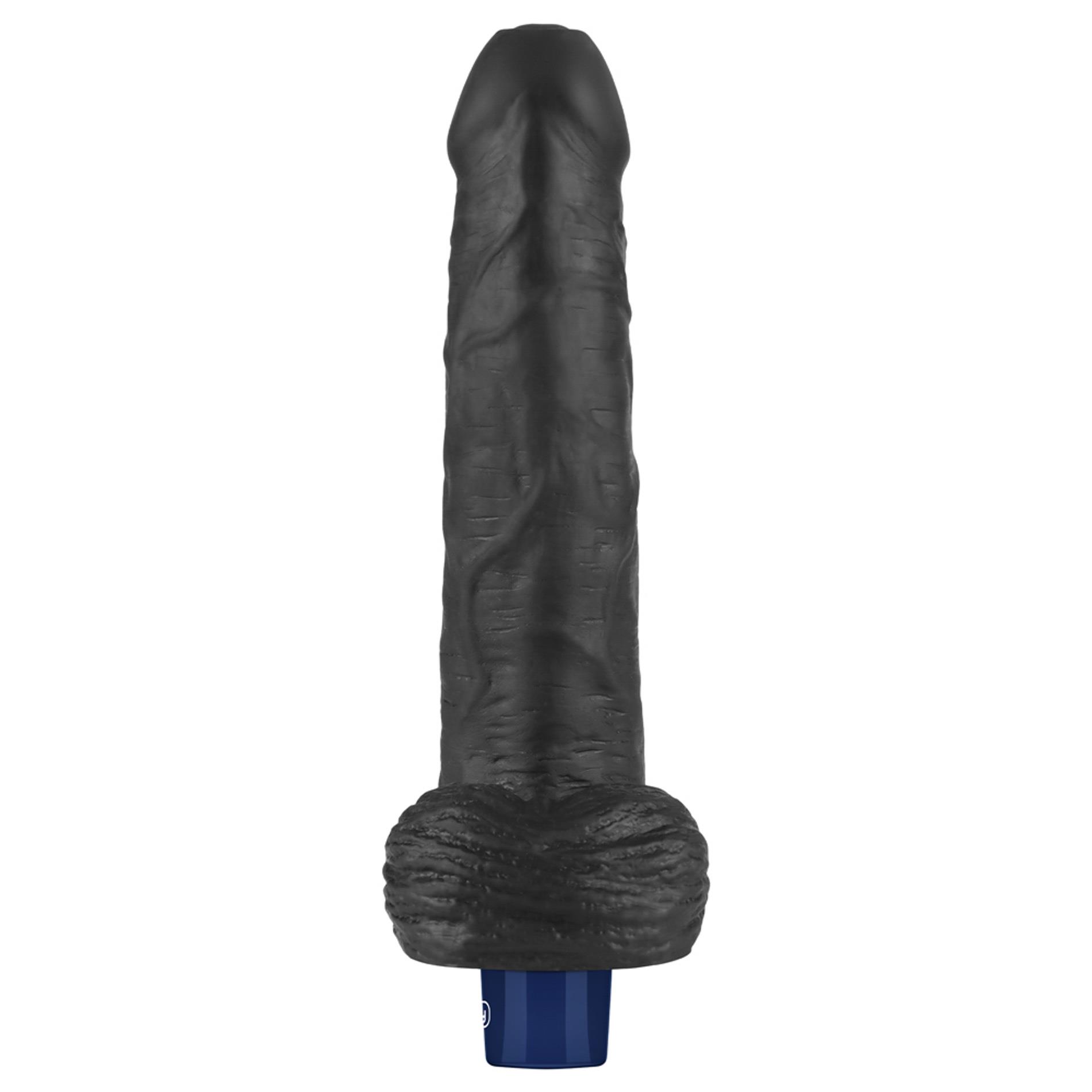 9" Real Softee Rechargeable Tpe Vibrating Dildo(Black)