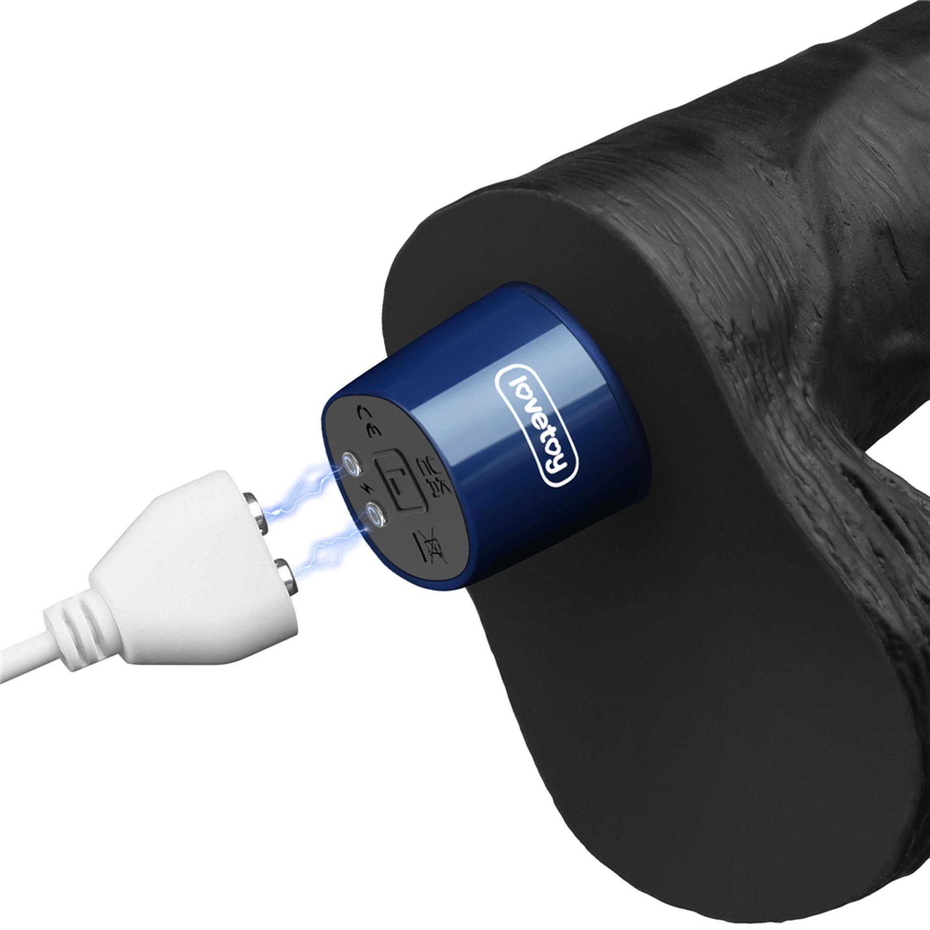 9" Real Softee Rechargeable Tpe Vibrating Dildo(Black)