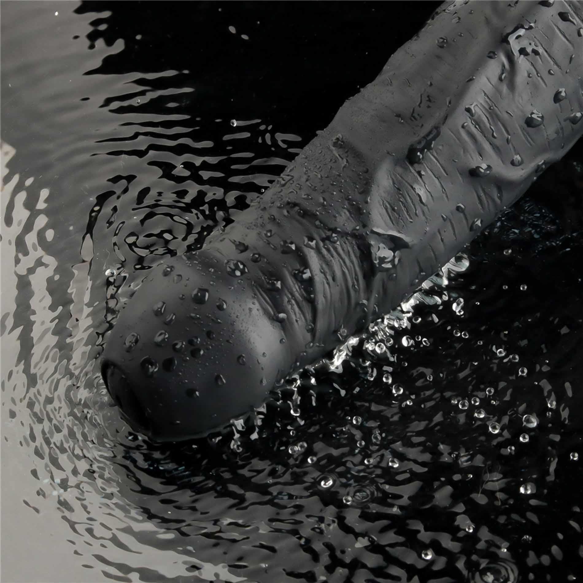 9" Real Softee Rechargeable Tpe Vibrating Dildo(Black)