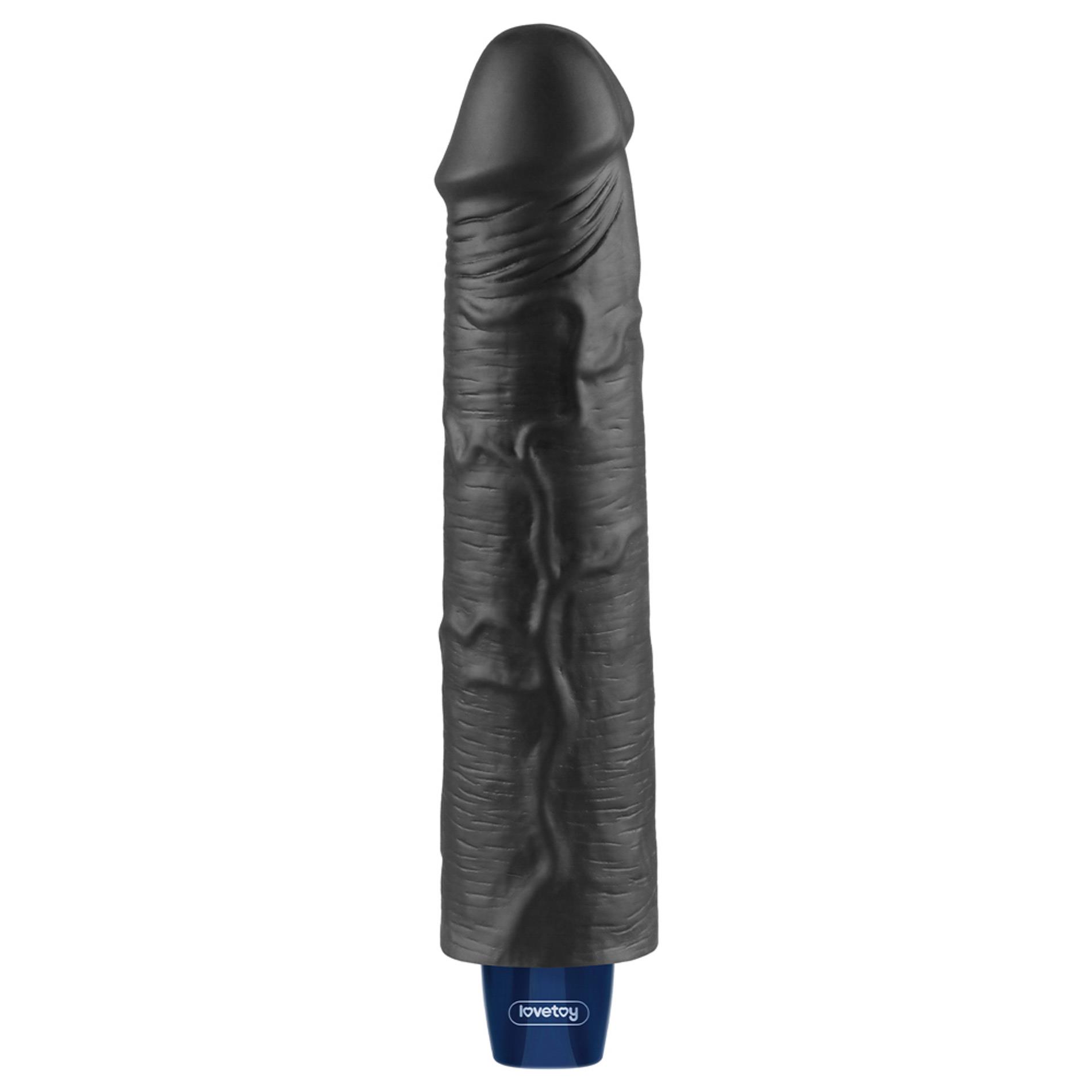 9.5" Real Softee Rechargeable Tpe Vibrating Dildo(Black