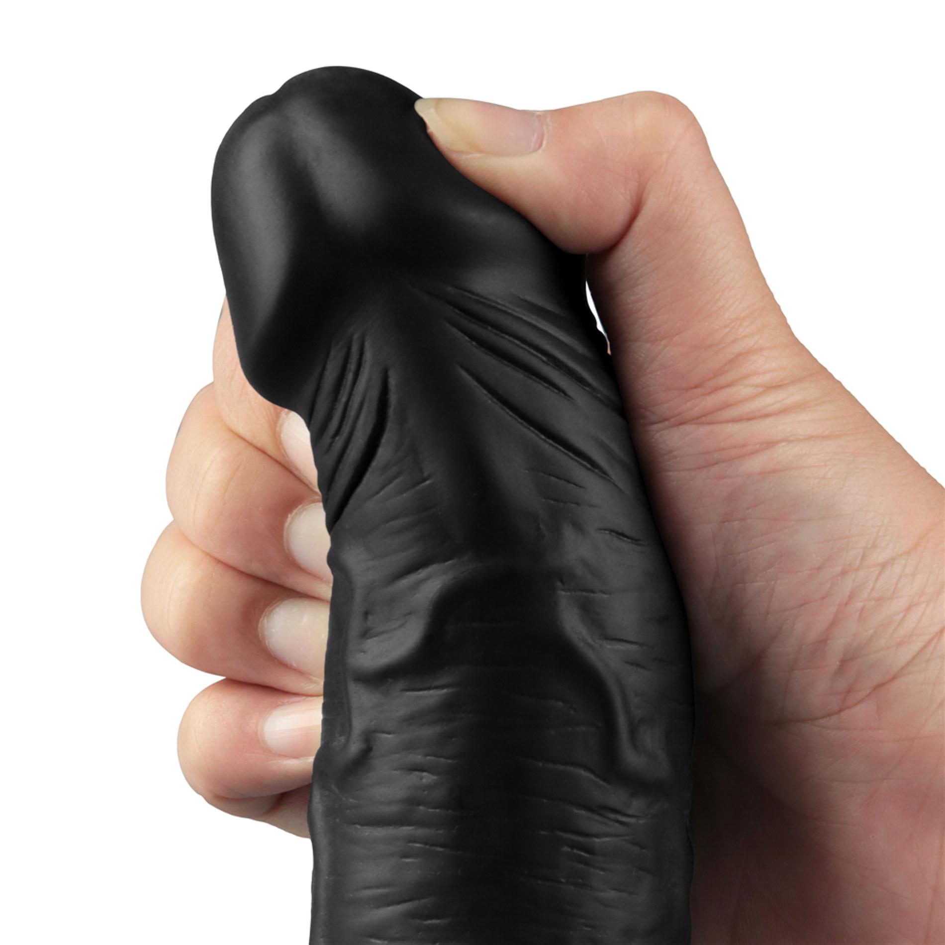 9.5" Real Softee Rechargeable Tpe Vibrating Dildo(Black