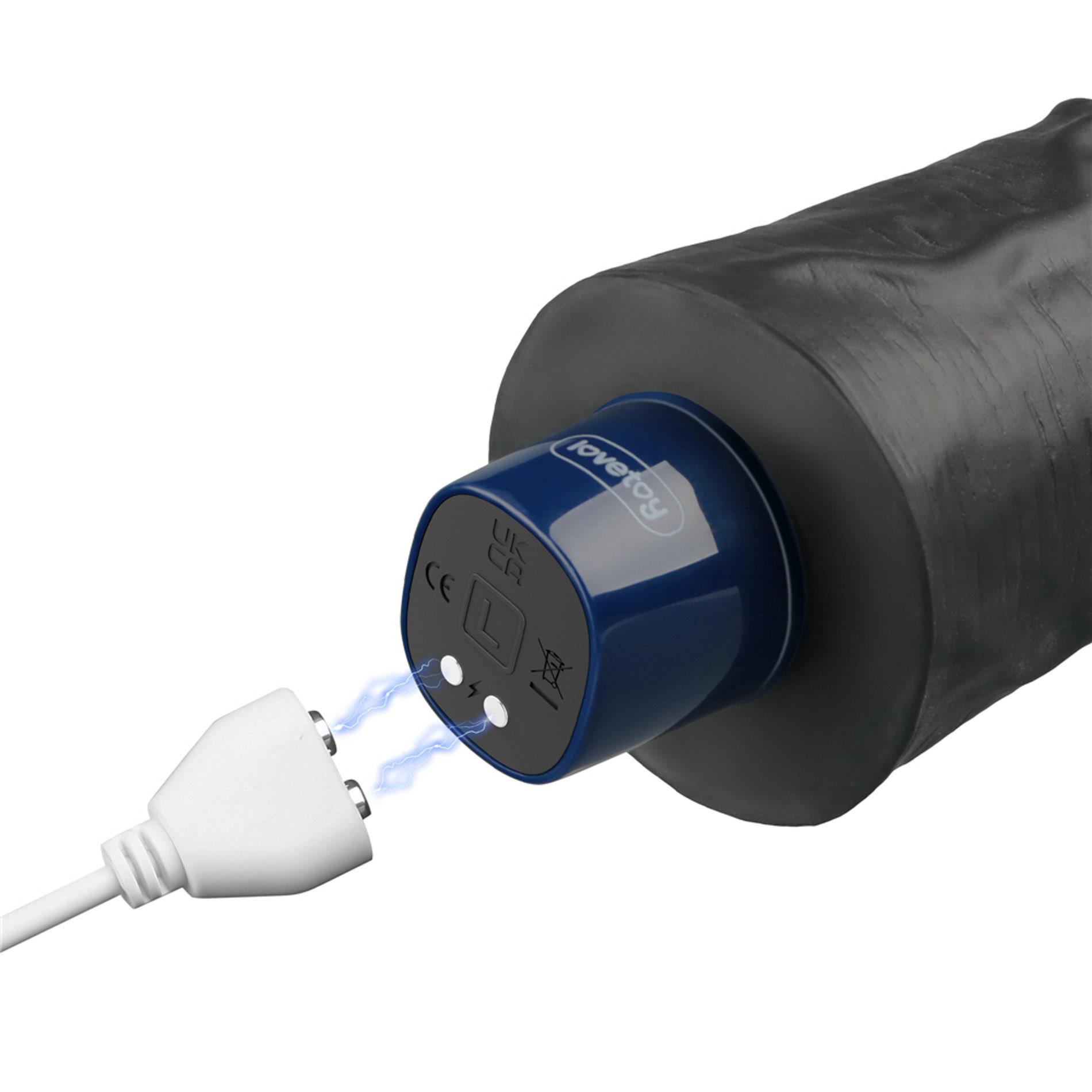 9.5" Real Softee Rechargeable Tpe Vibrating Dildo(Black