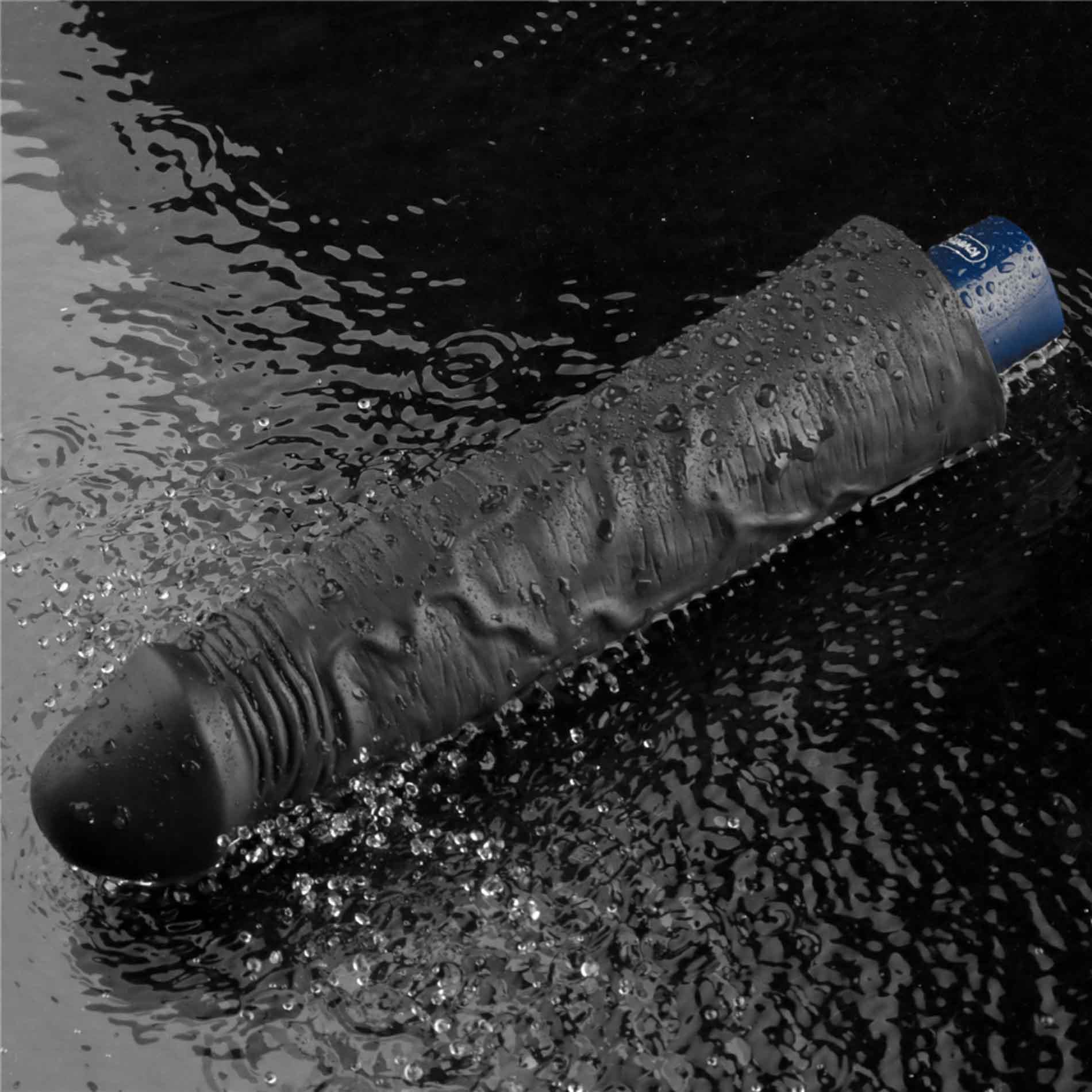 9.5" Real Softee Rechargeable Tpe Vibrating Dildo(Black