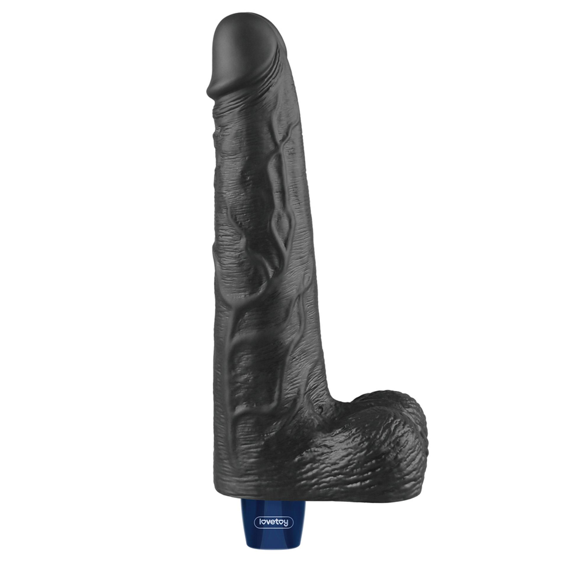 10" Real Softee Rechargeable Tpe Vibrating Dildo(Black)