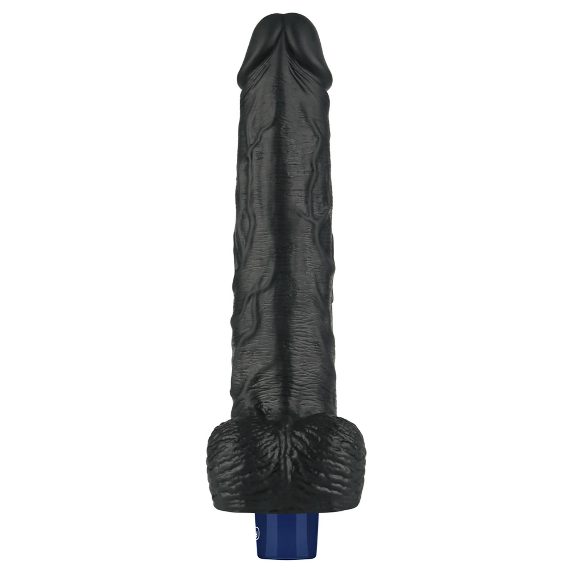 10" Real Softee Rechargeable Tpe Vibrating Dildo(Black)