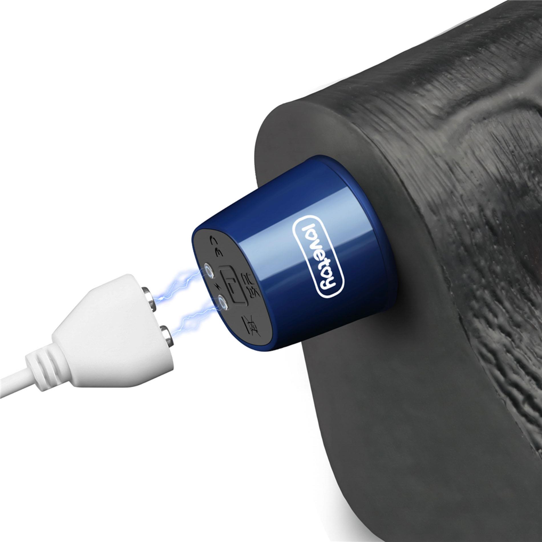 10" Real Softee Rechargeable Tpe Vibrating Dildo(Black)