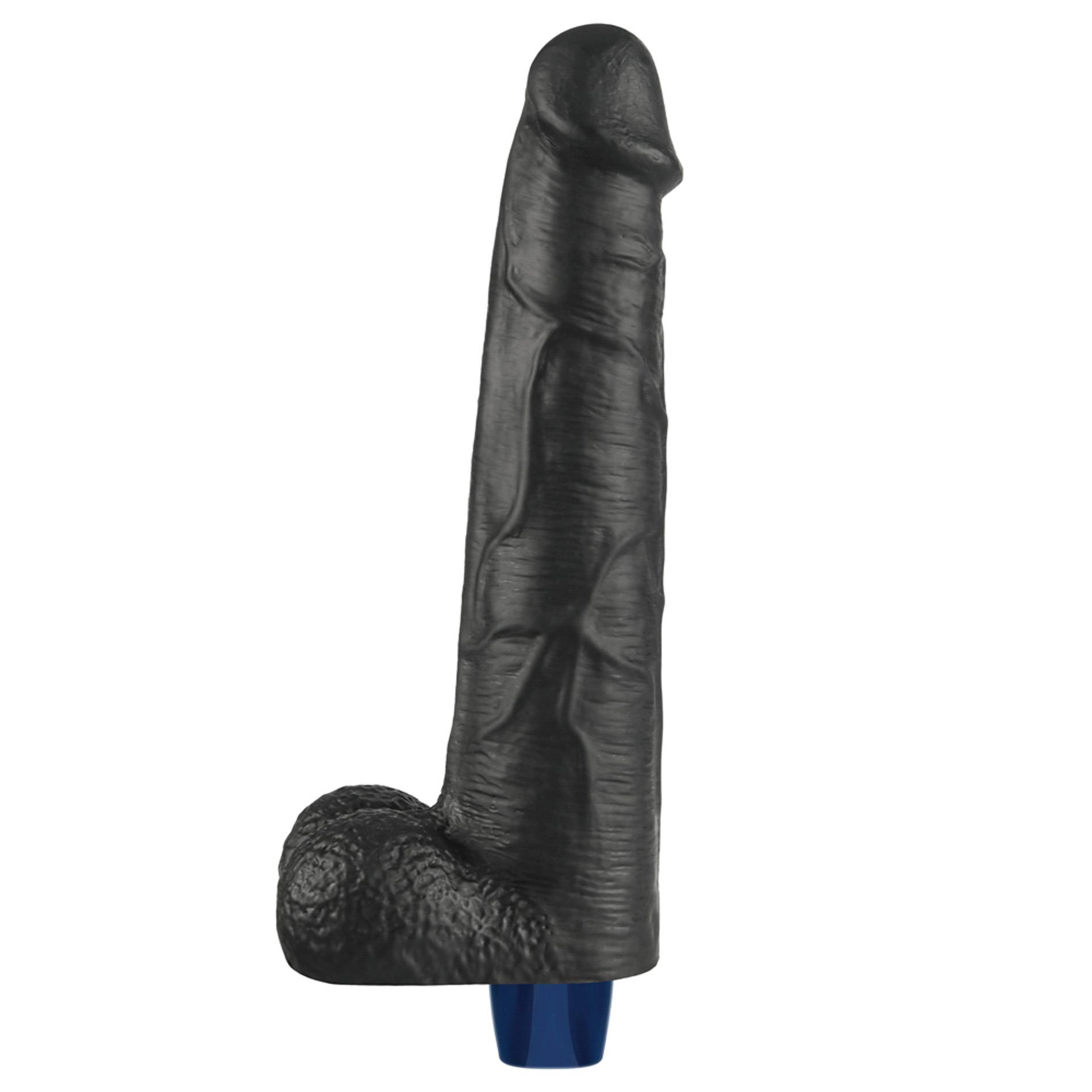 10.5" Real Softee Rechargeable Tpe Vibrating Dildo(Black)