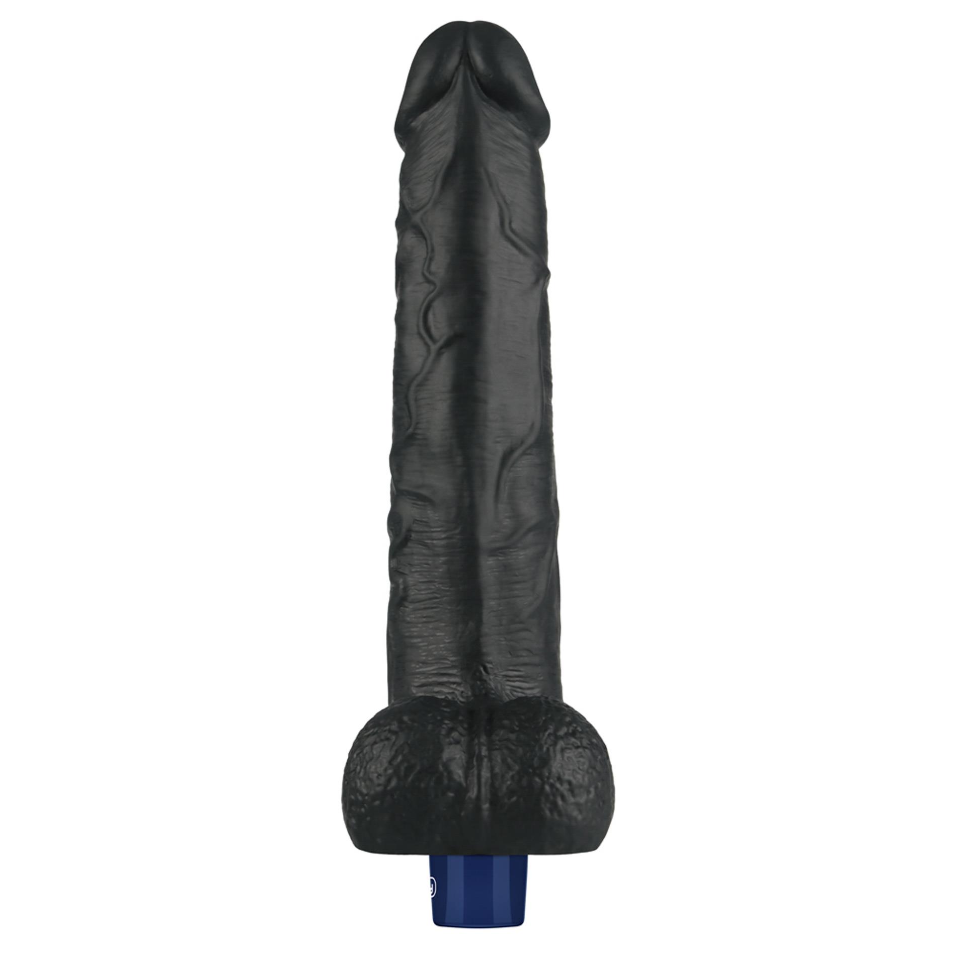10.5" Real Softee Rechargeable Tpe Vibrating Dildo(Black)