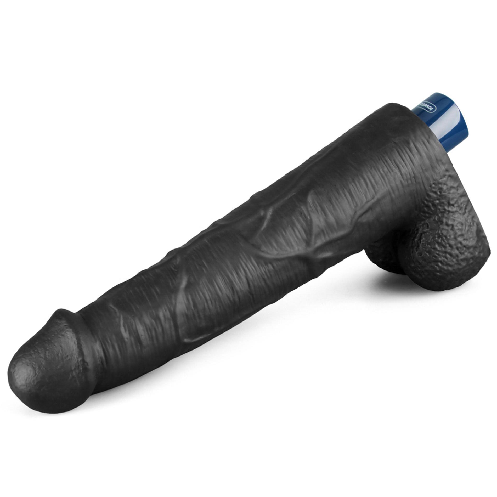 10.5" Real Softee Rechargeable Tpe Vibrating Dildo(Black)