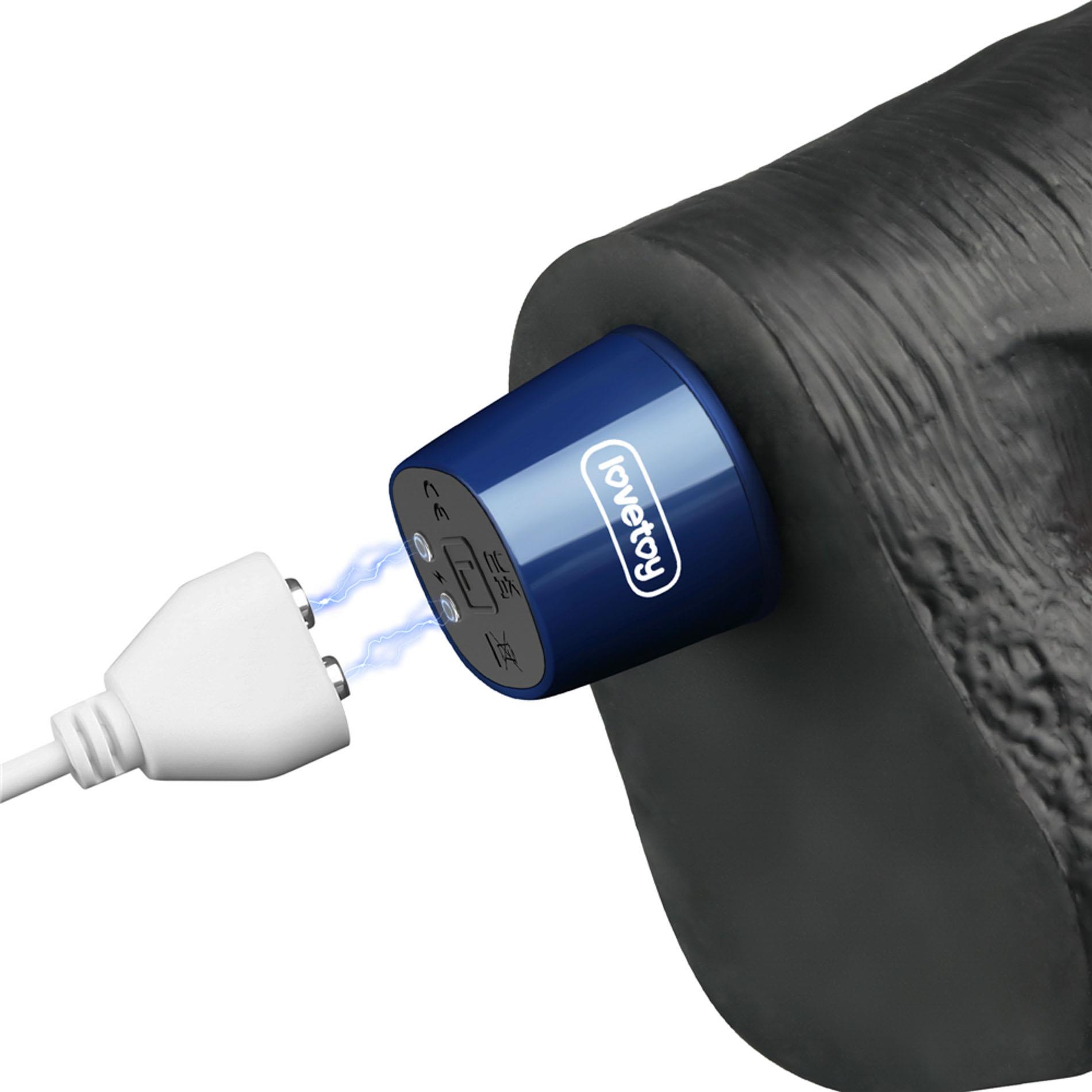 10.5" Real Softee Rechargeable Tpe Vibrating Dildo(Black)