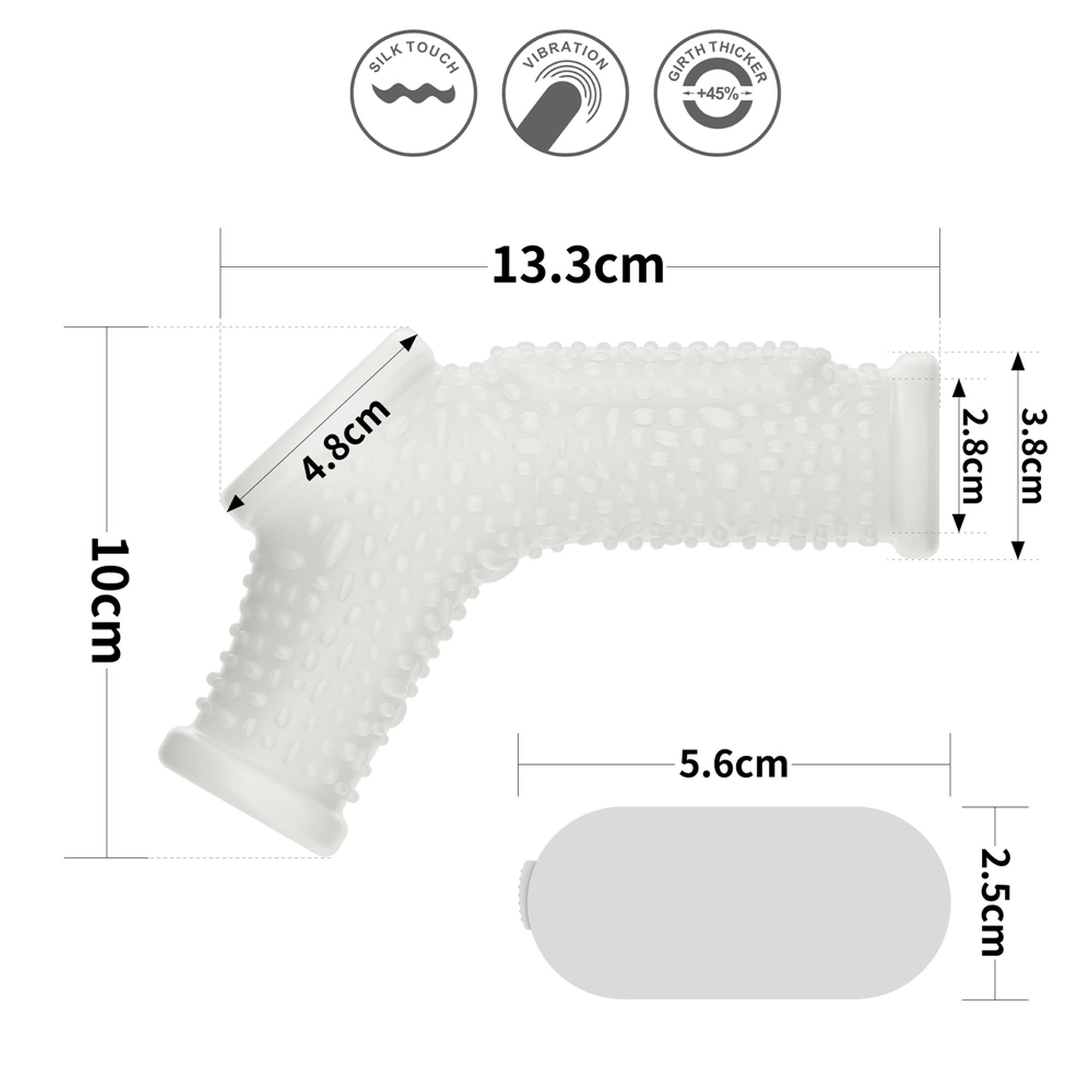 Vibrating Drip Knights Ring With Scrotum Sleeve (White)