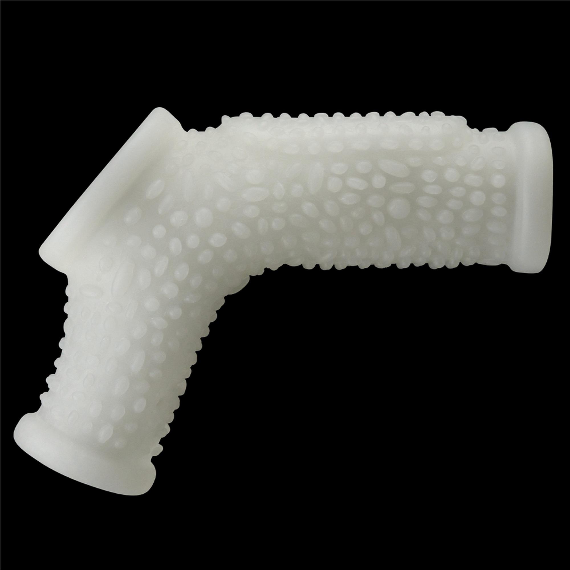 Vibrating Drip Knights Ring With Scrotum Sleeve (White)