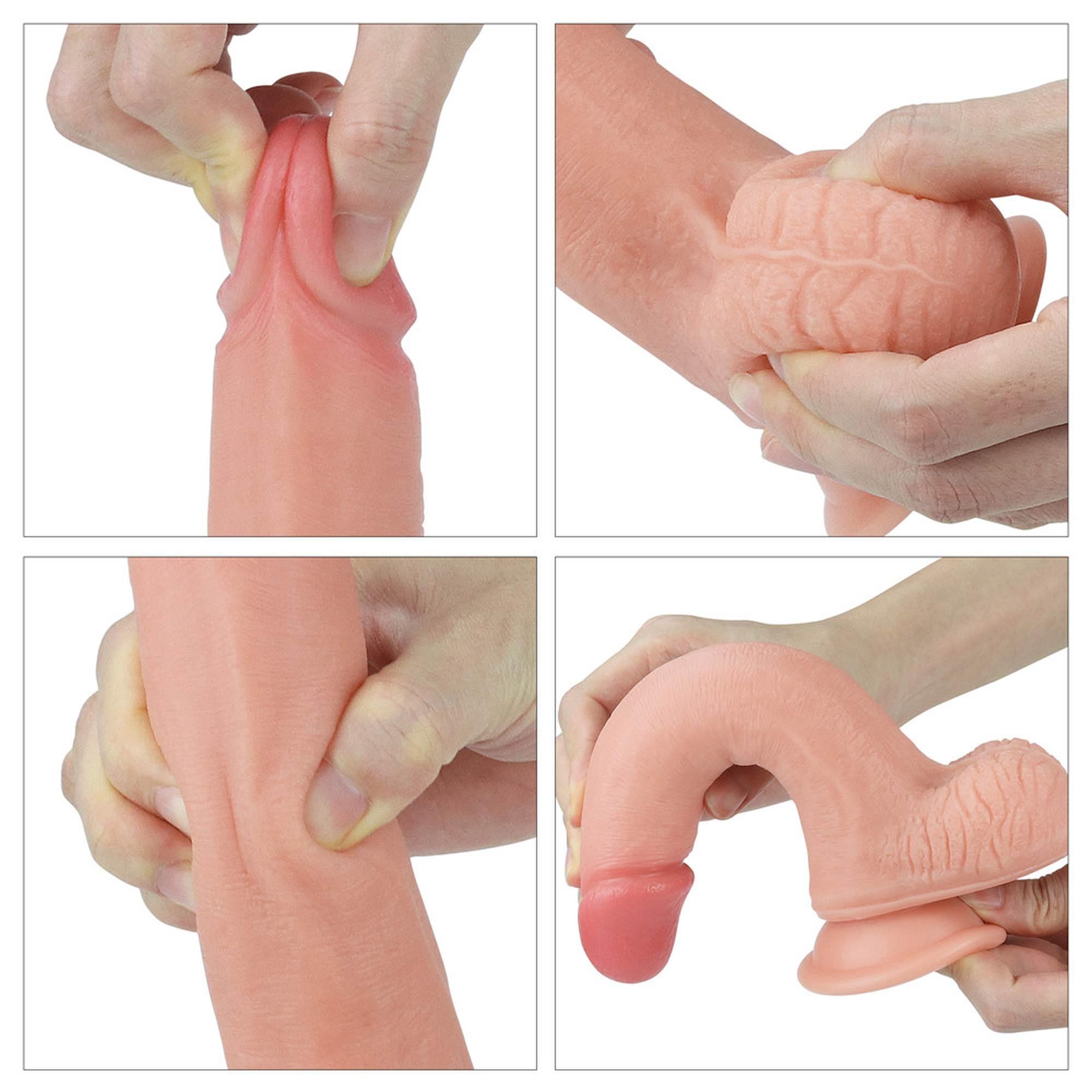 8'' Dual Layered Platinum Silicone Cock