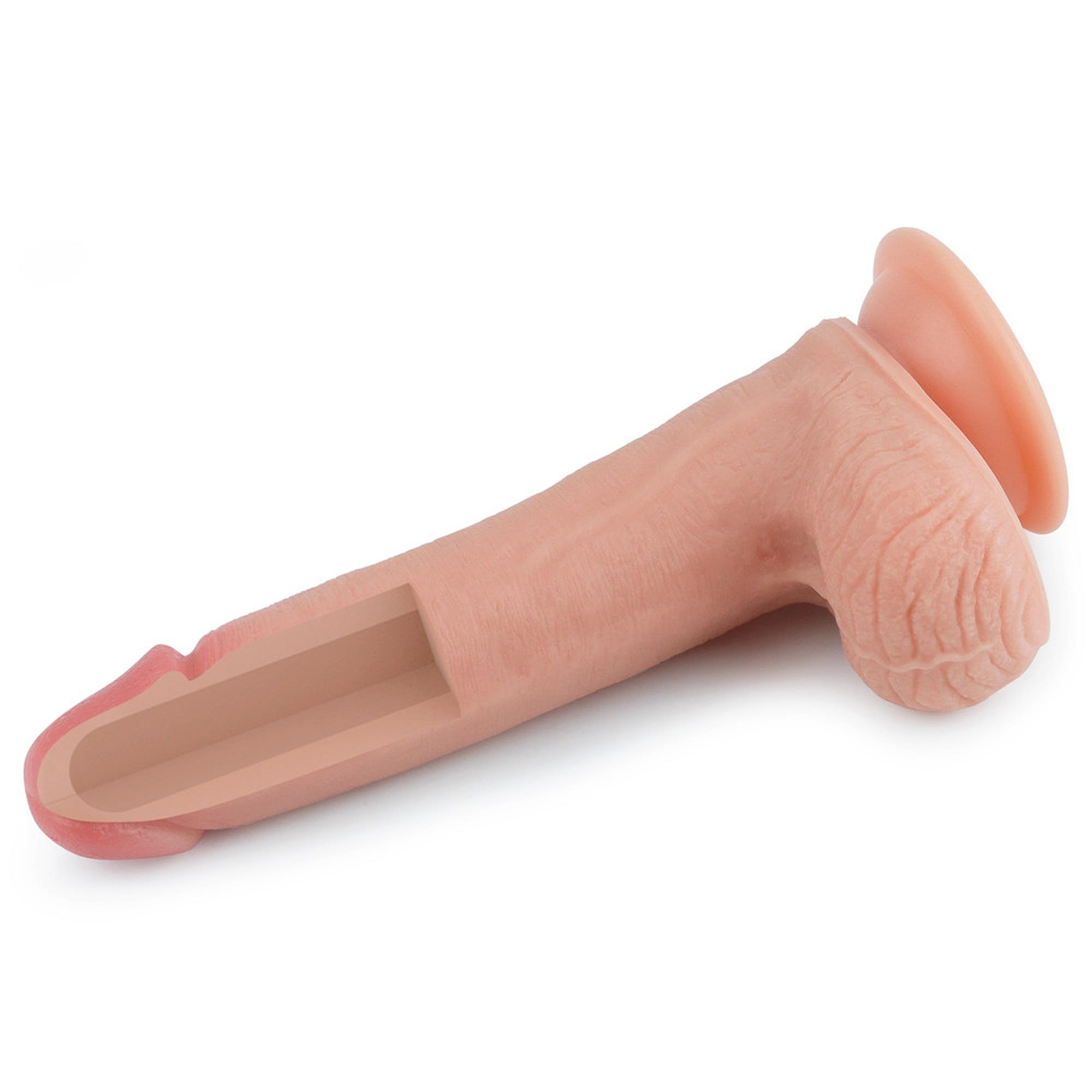 8'' Dual Layered Platinum Silicone Cock