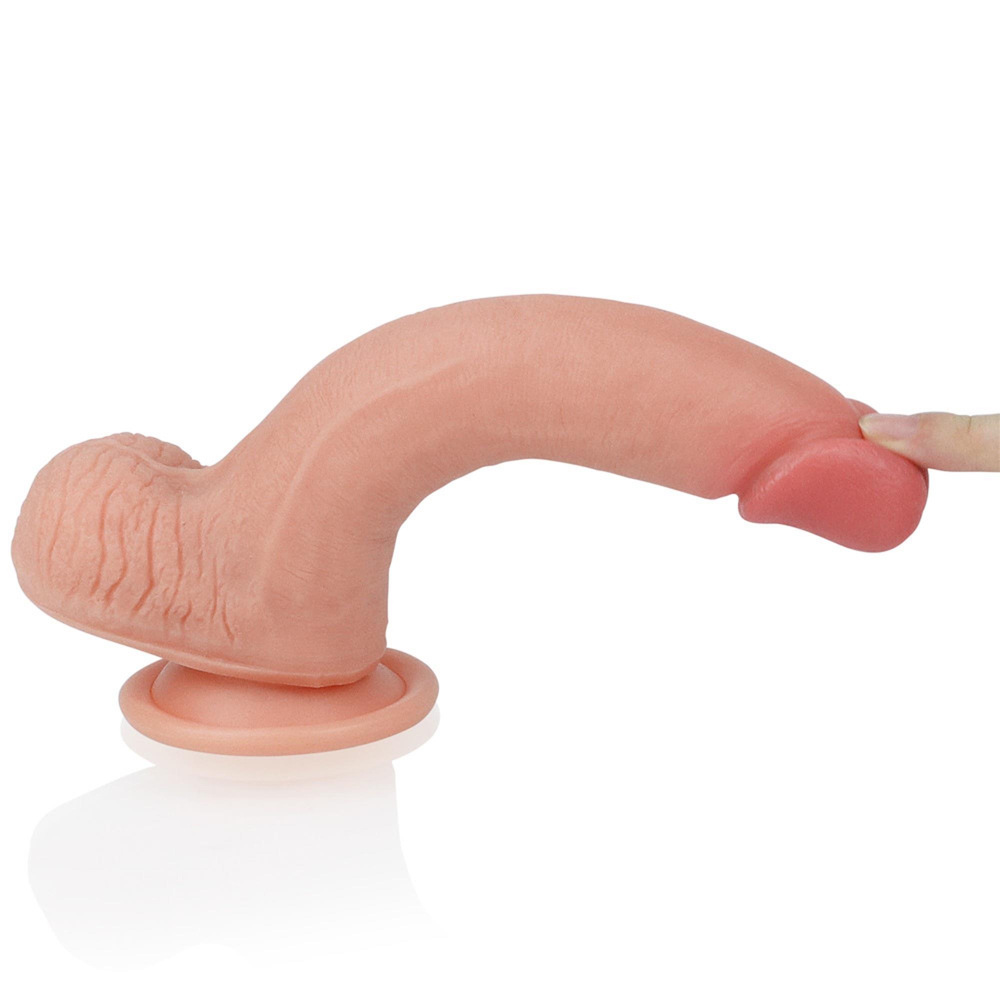 8'' Dual Layered Platinum Silicone Cock