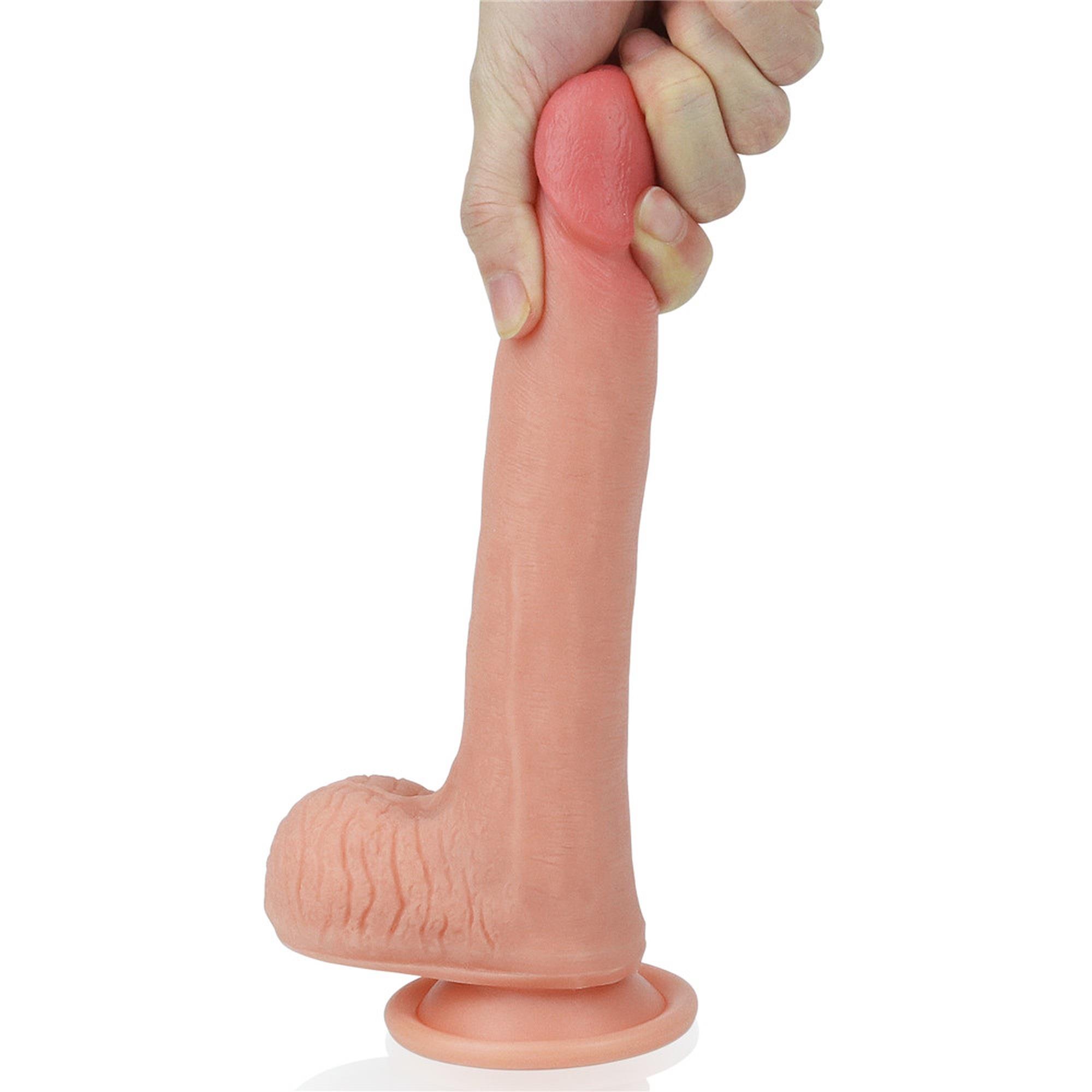 8'' Dual Layered Platinum Silicone Cock