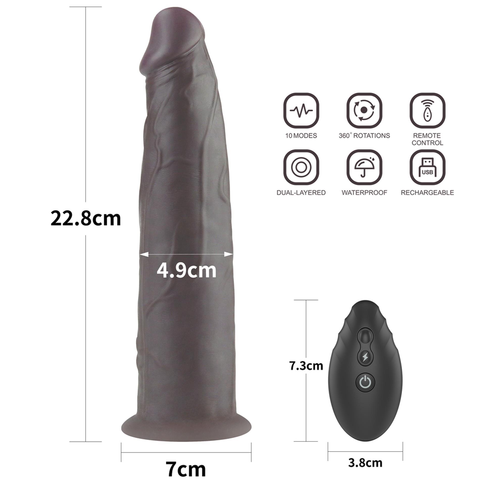 9.0'' Dual Layered Platinum Silicone Rotator
