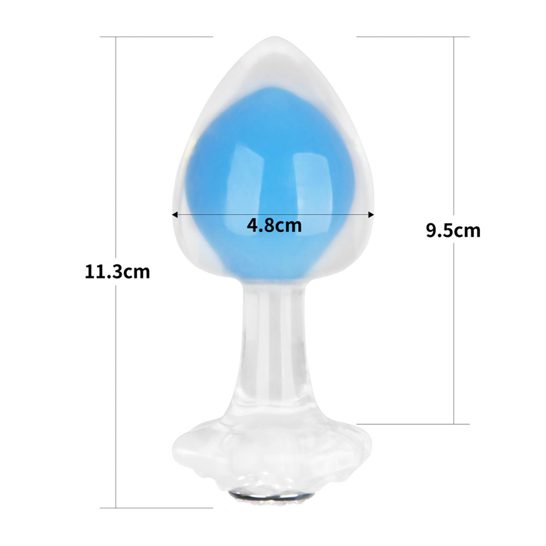 Gemoria Silicone Butt Plug (Glow-In-The-Dark) - Blue