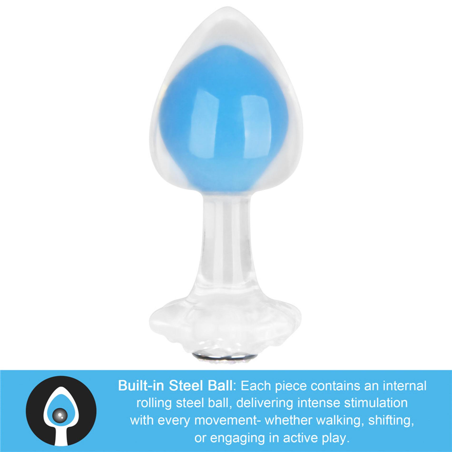 Gemoria Silicone Butt Plug (Glow-In-The-Dark) - Blue
