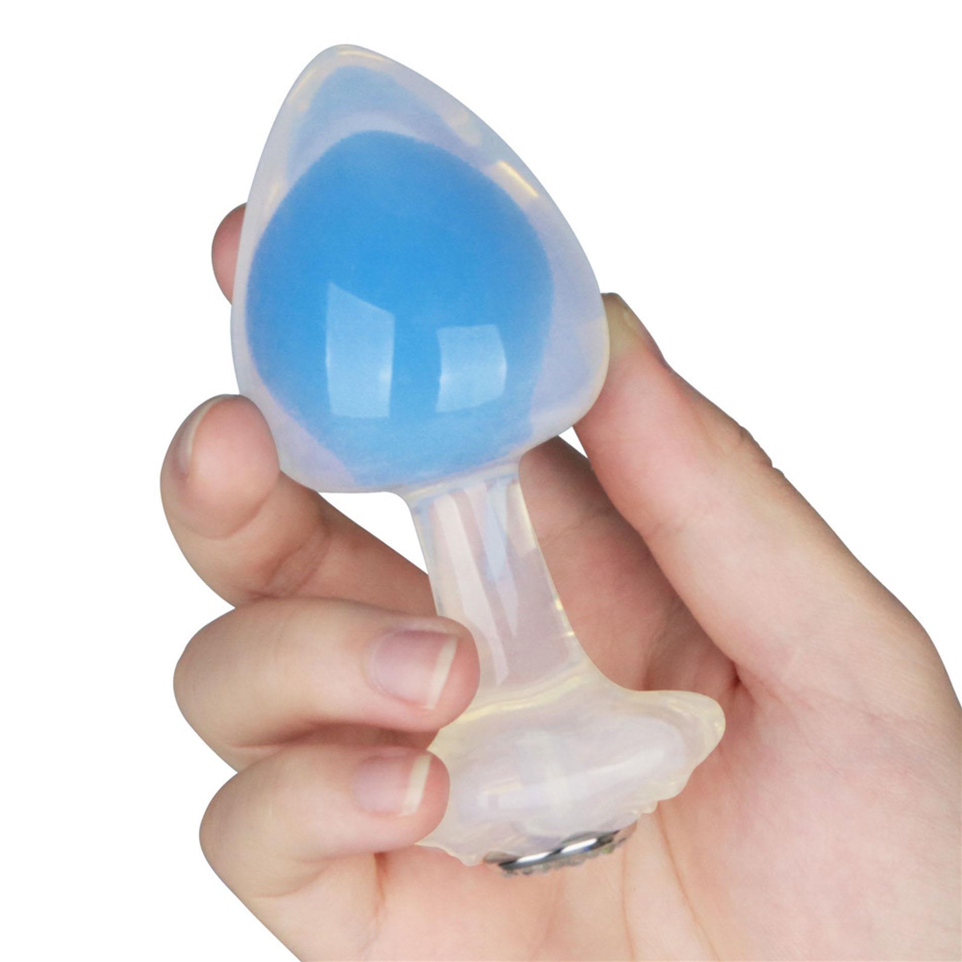 Gemoria Silicone Butt Plug (Glow-In-The-Dark) - Blue
