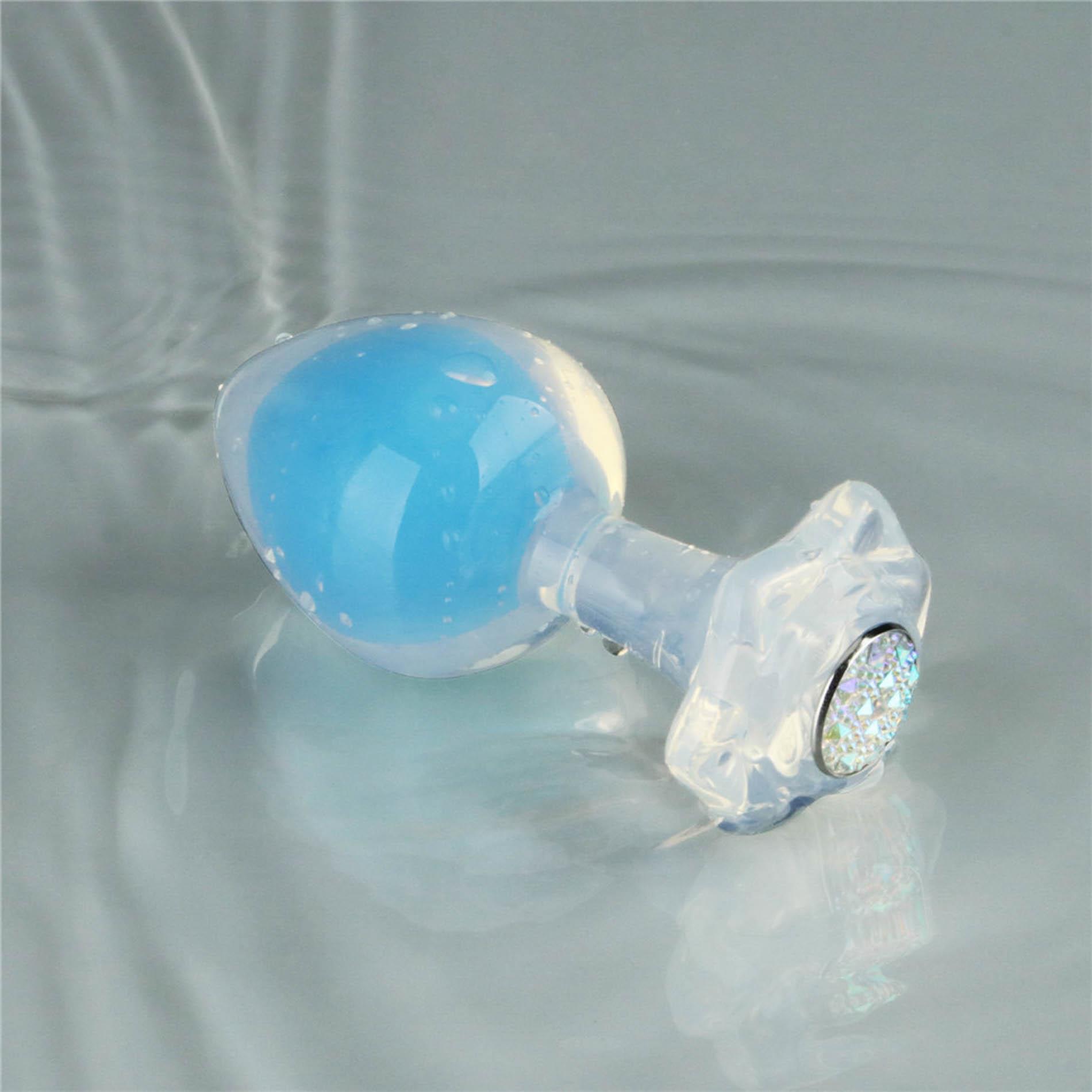 Gemoria Silicone Butt Plug (Glow-In-The-Dark) - Blue