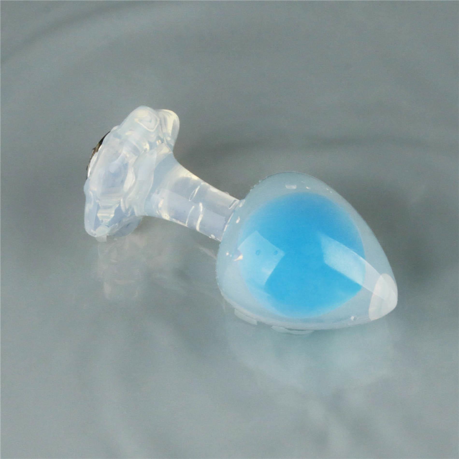 Gemoria Silicone Butt Plug (Glow-In-The-Dark) - Blue