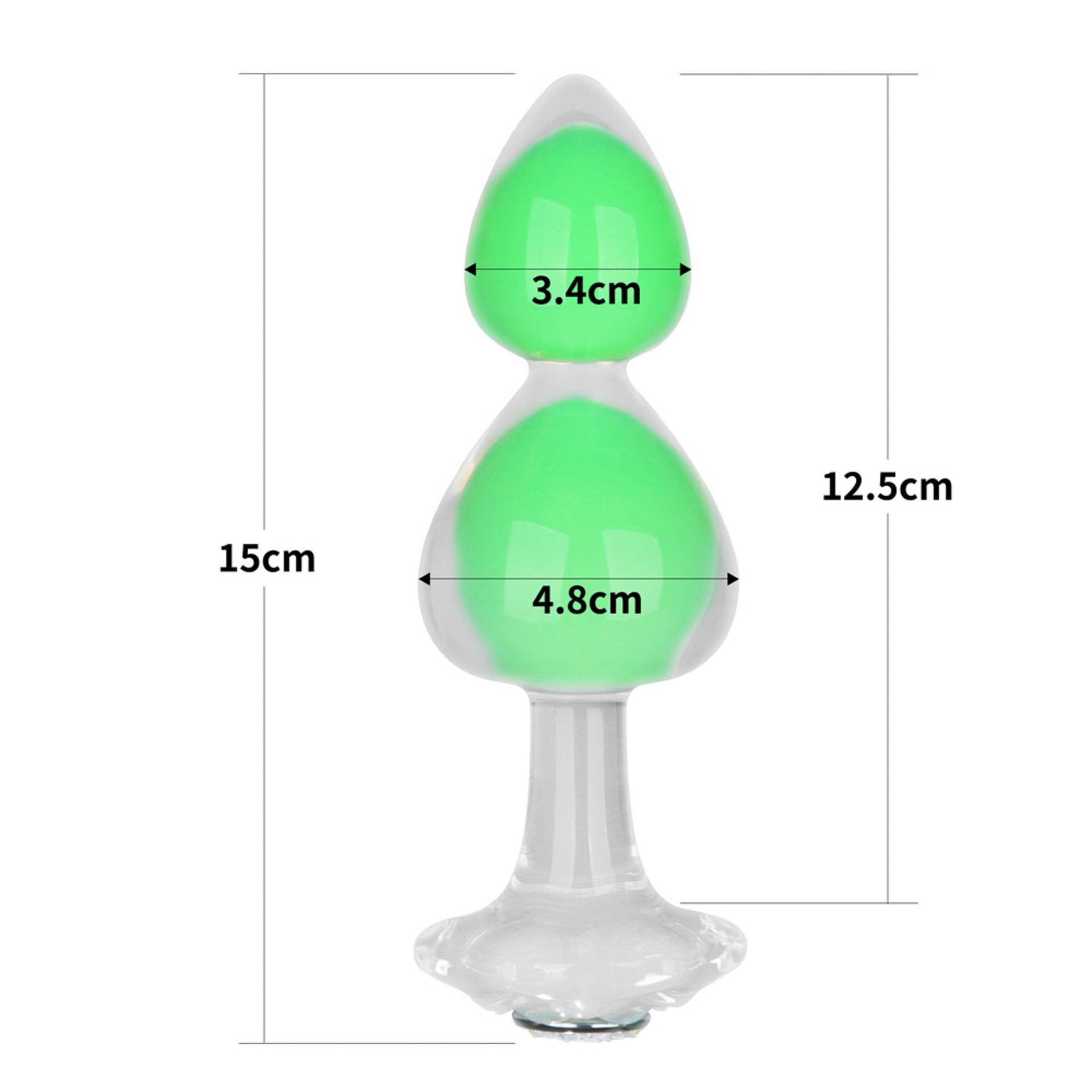 Gemoria Silicone Butt Plug (Glow-In-The-Dark) - Green