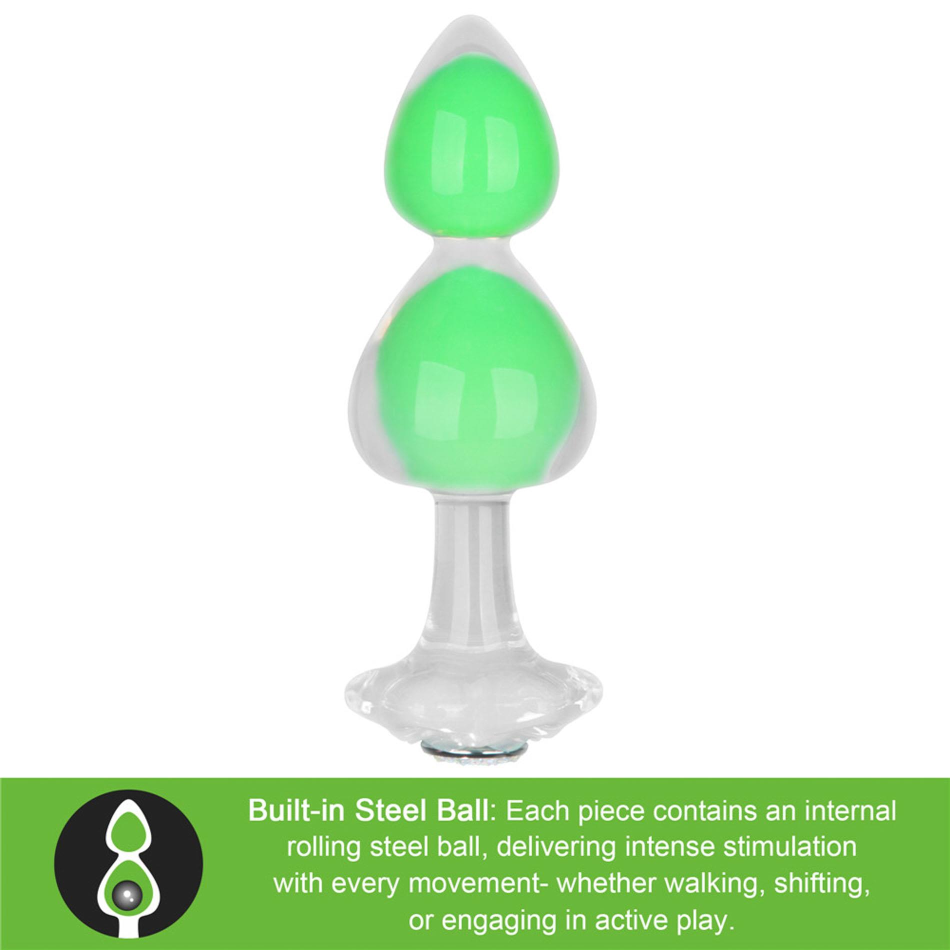 Gemoria Silicone Butt Plug (Glow-In-The-Dark) - Green