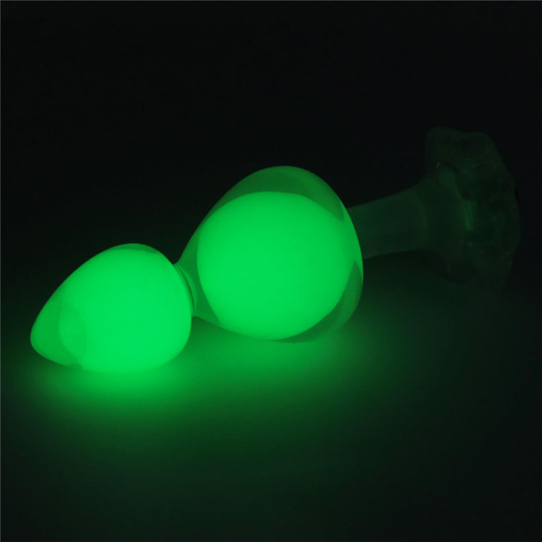 Gemoria Silicone Butt Plug (Glow-In-The-Dark) - Green