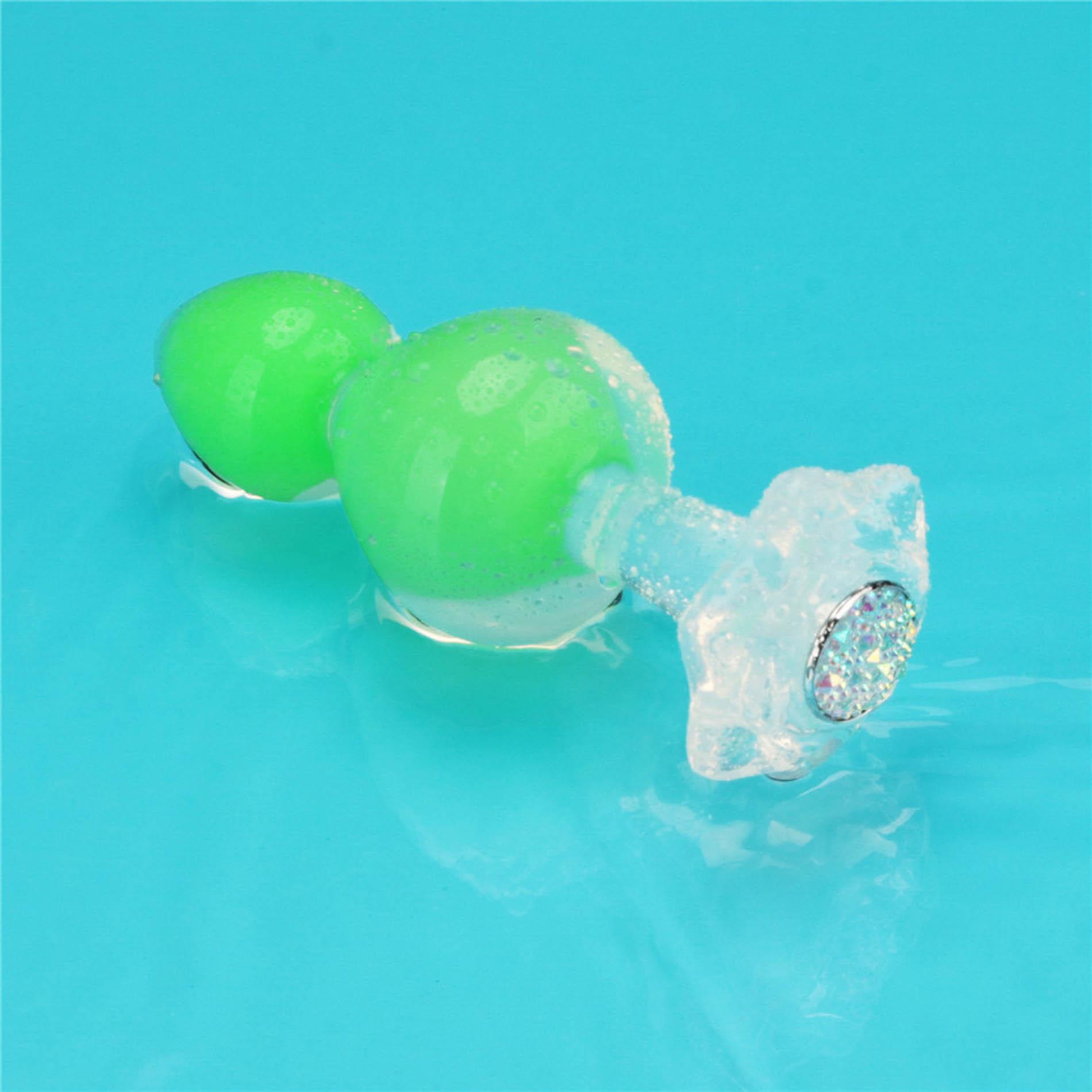 Gemoria Silicone Butt Plug (Glow-In-The-Dark) - Green