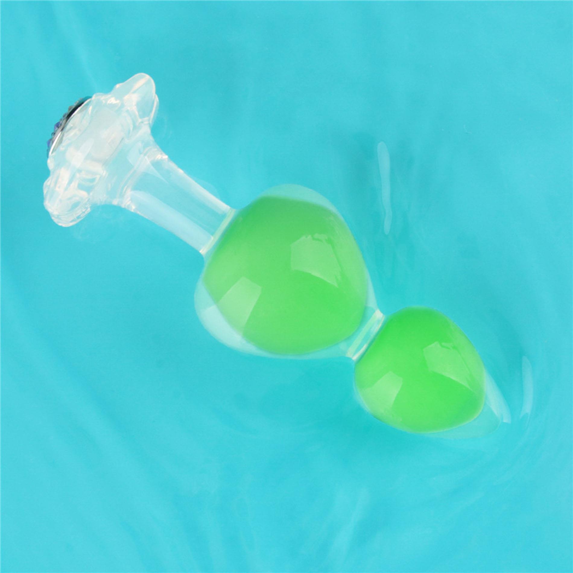 Gemoria Silicone Butt Plug (Glow-In-The-Dark) - Green