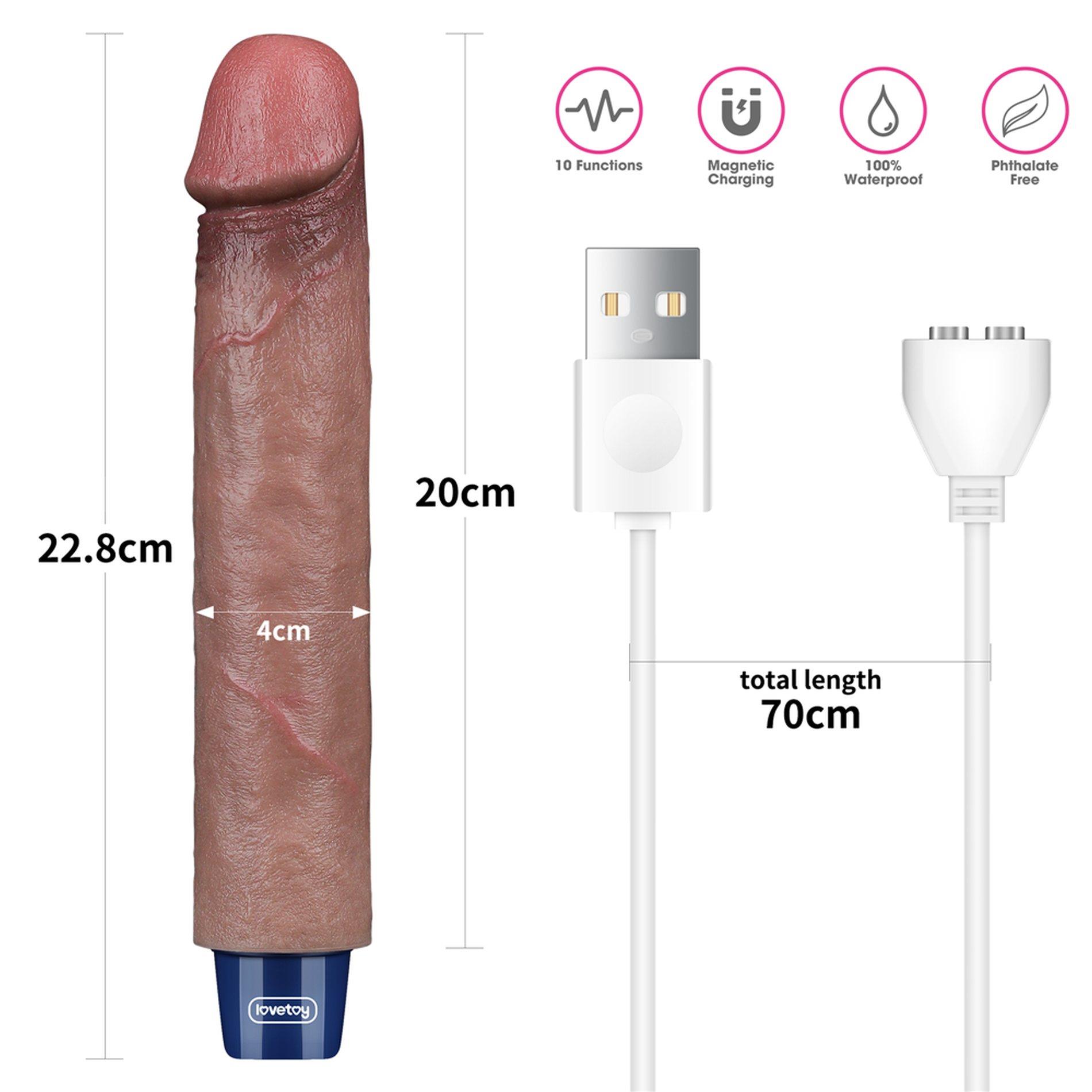9" Real Softee Rechargeable Silicone Vibrating Dildo