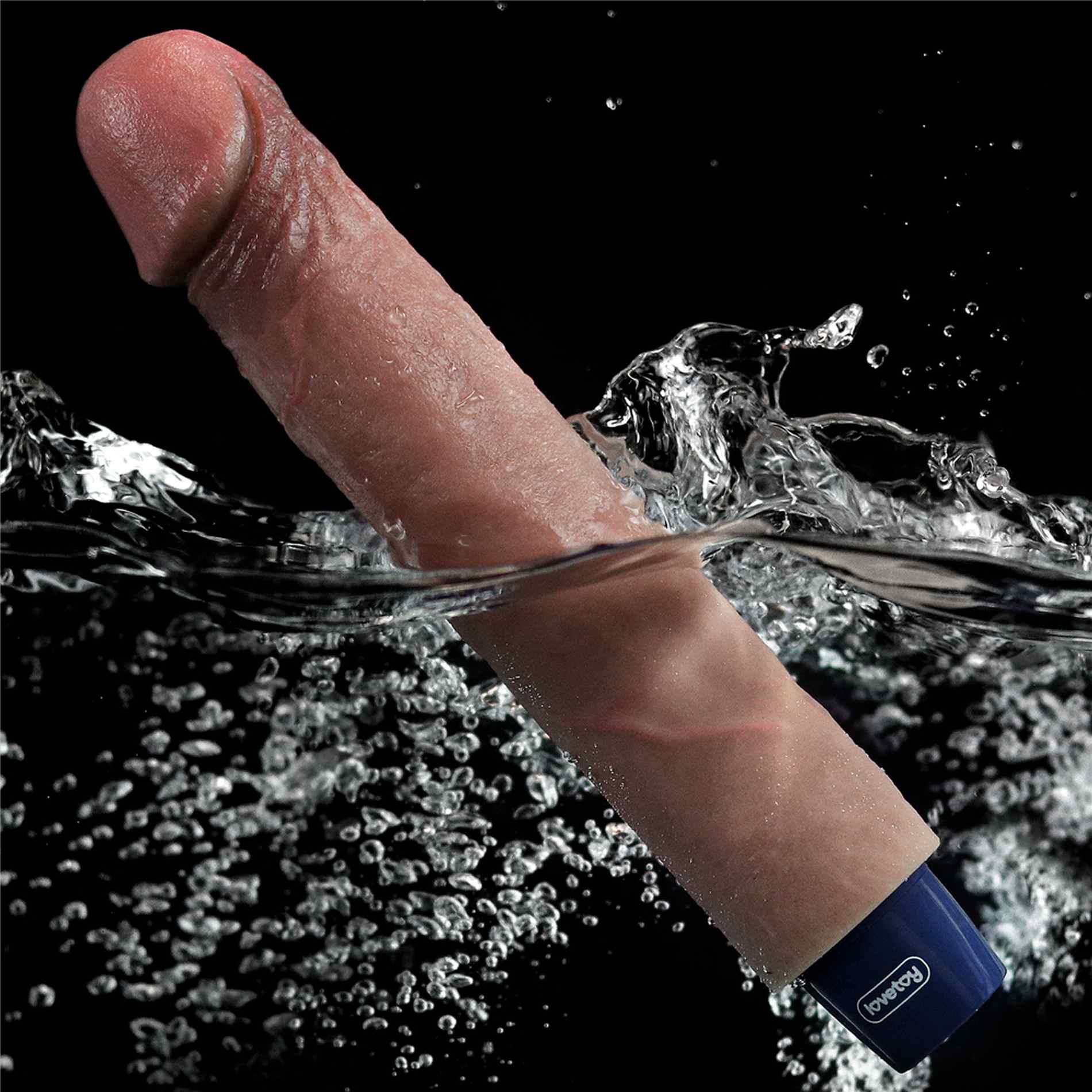9" Real Softee Rechargeable Silicone Vibrating Dildo