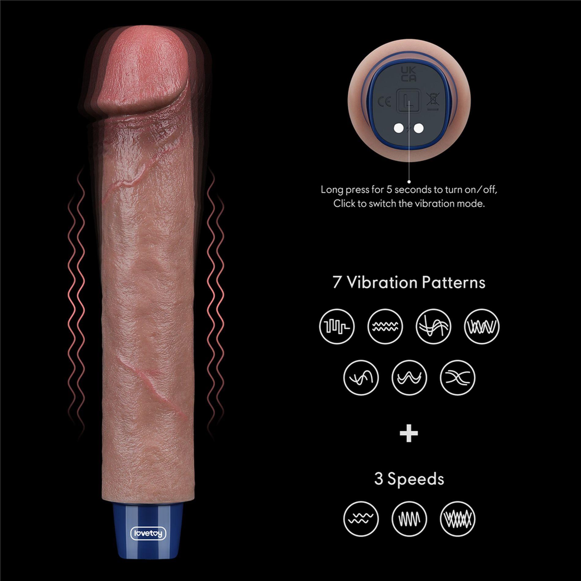 9" Real Softee Rechargeable Silicone Vibrating Dildo